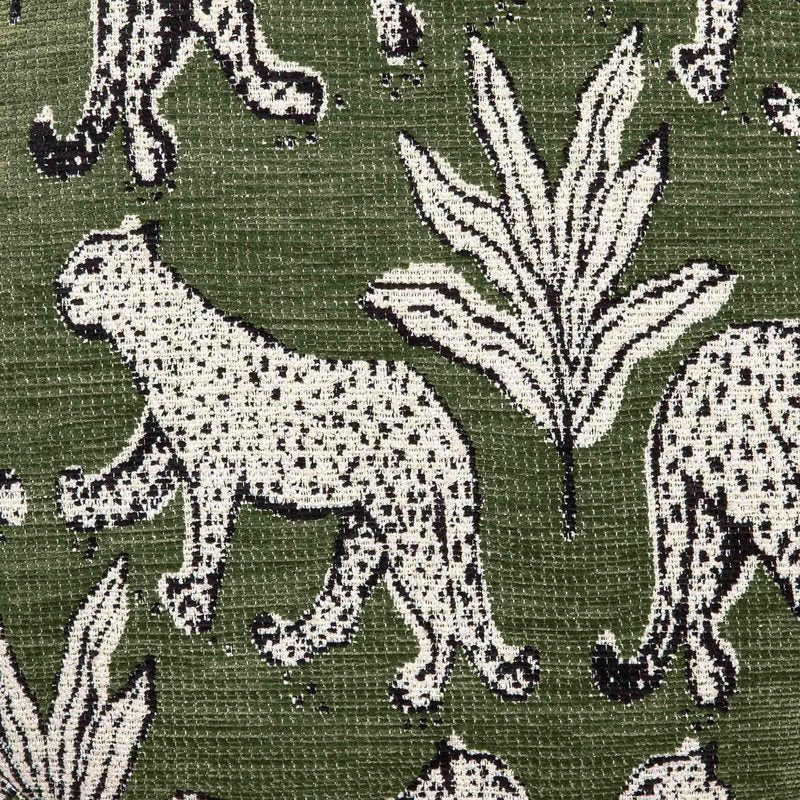Ollie Olive Green Leopard Jacquard Bench - Image 8