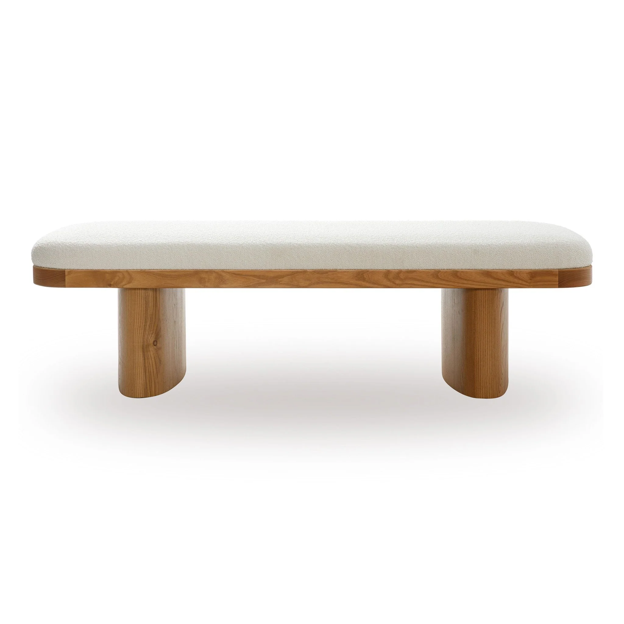 Ollie White Performance Boucle Large Bench - Image 3