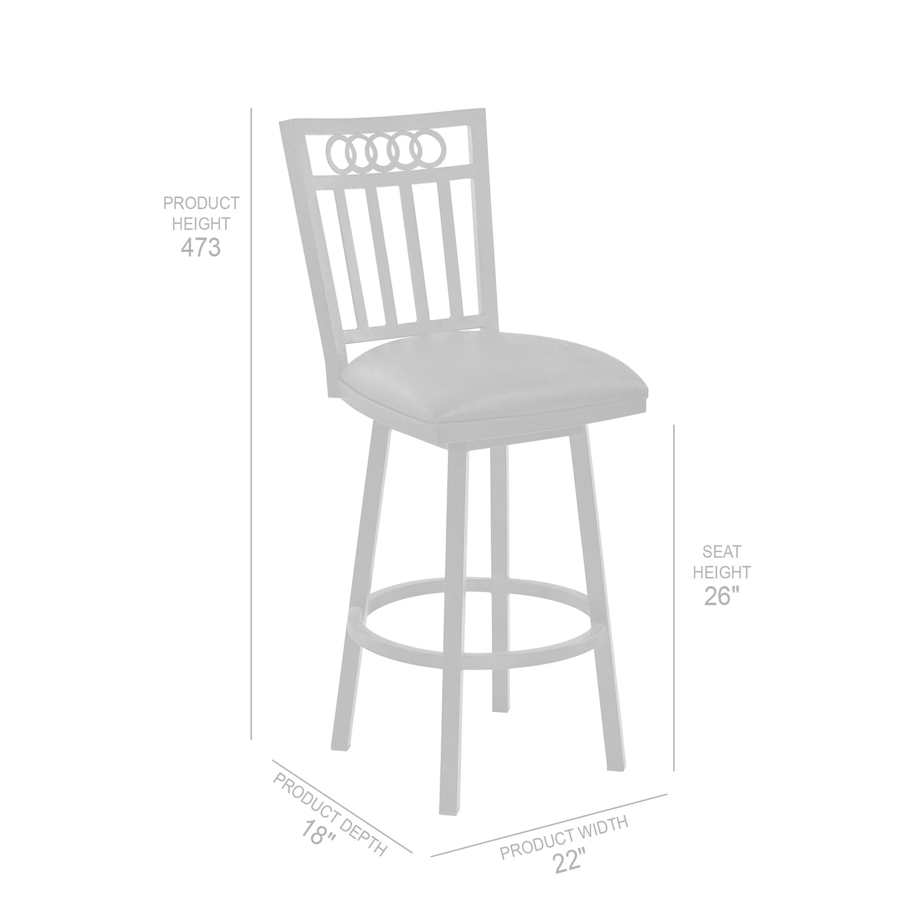Olympia 30" Bar Height Metal Swivel Barstool in Bandero Espresso Fabric and Auburn Bay Finish - Image 5