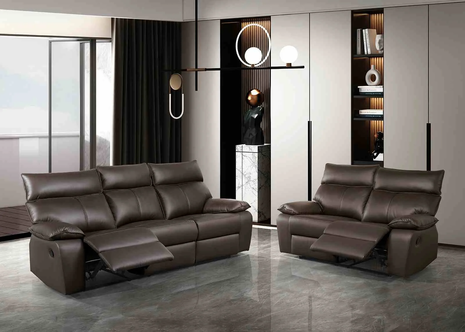 Onoria Loveseat, Brown - Image 2