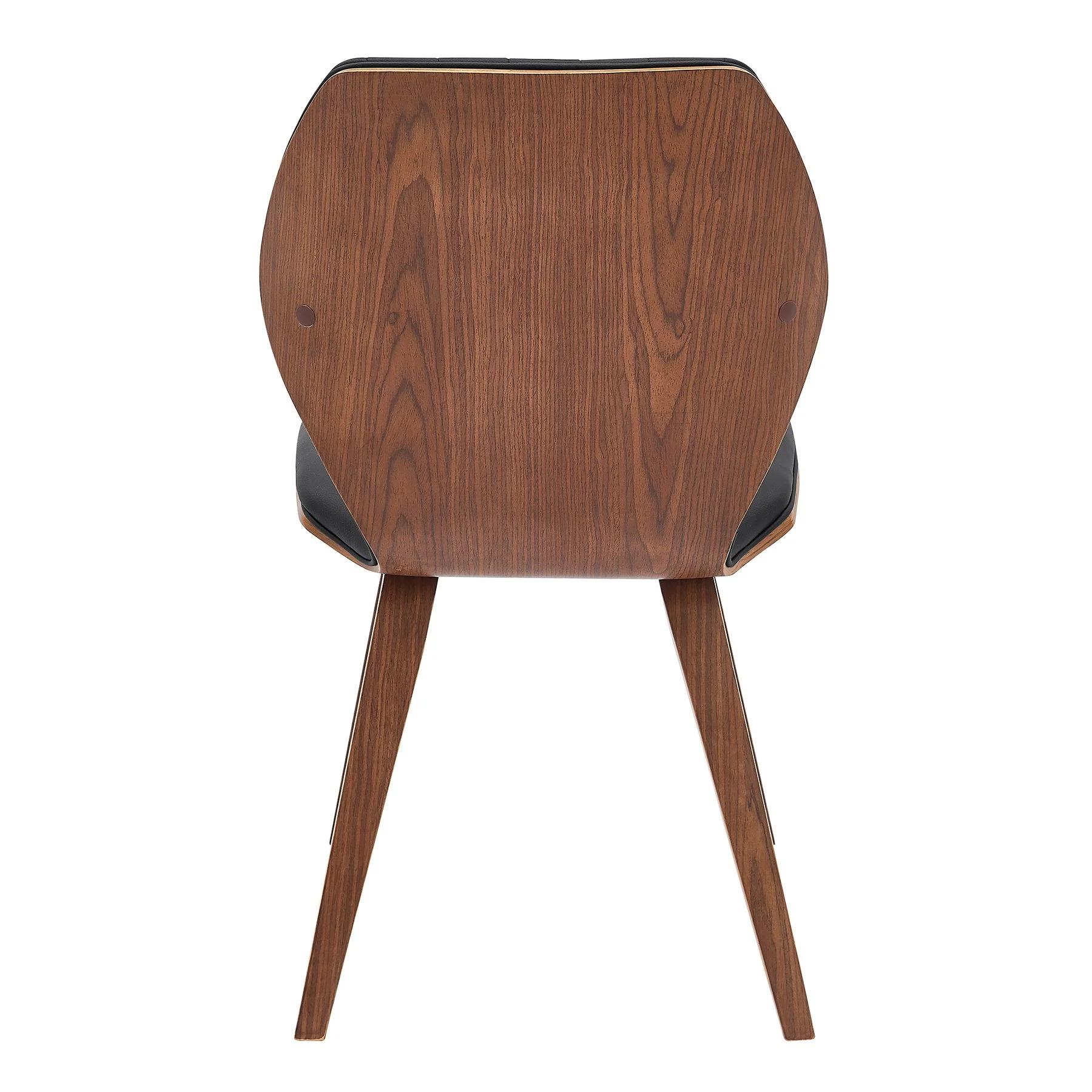Ontario Black Faux Leather and Walnut Wood Dining Chairs - Set of 2 - Image 5
