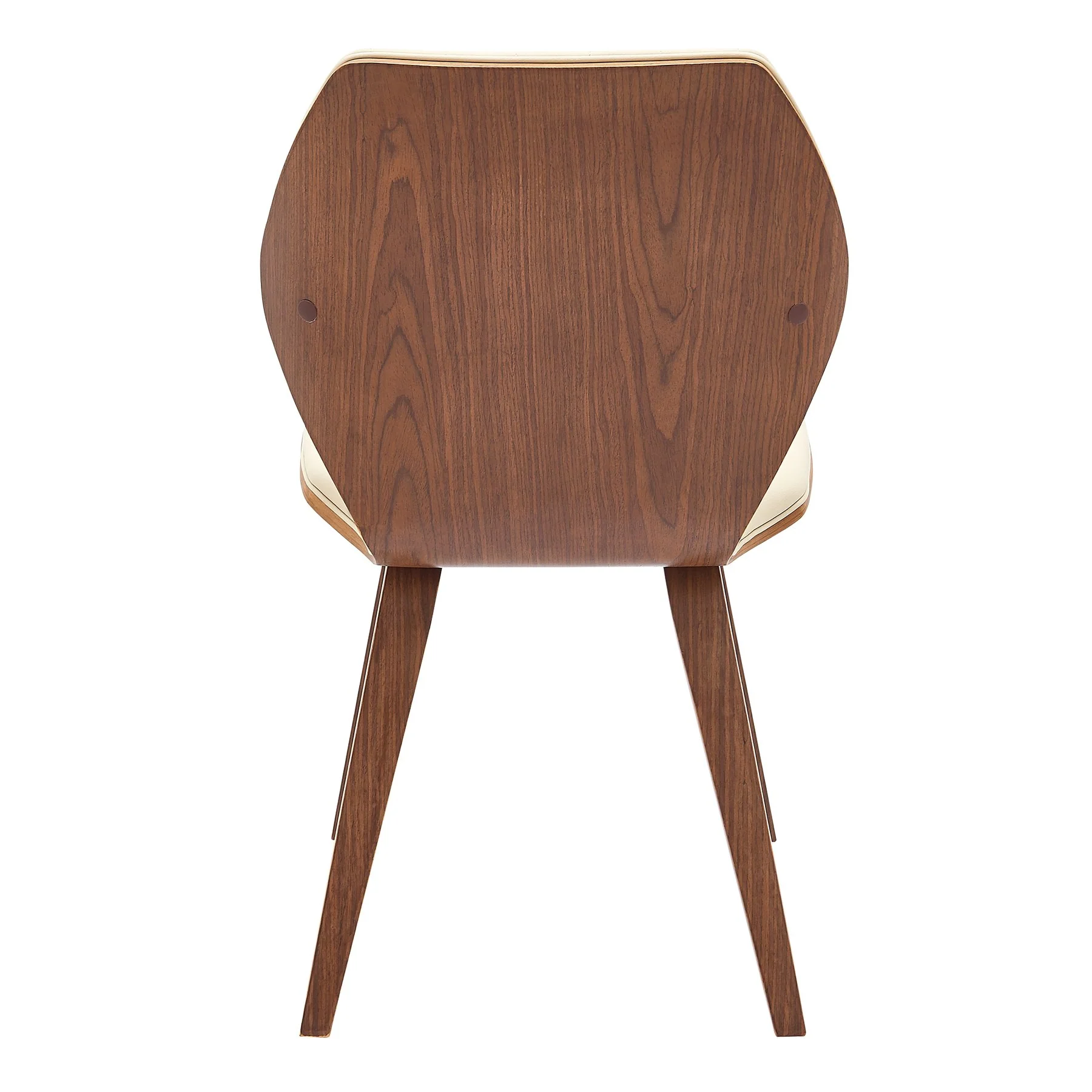 Ontario Cream Faux Leather and Walnut Wood Dining Chairs - Set of 2 - Image 5