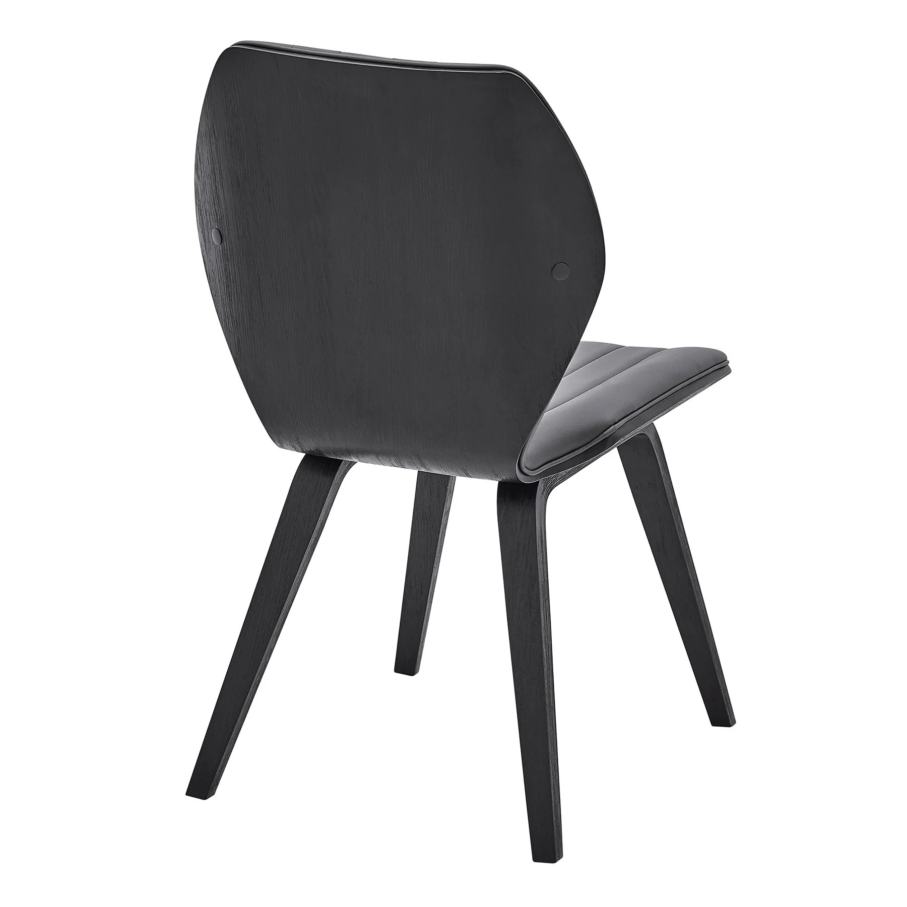 Ontario Gray Faux Leather and Black Wood Dining Chairs - Set of 2 - Image 4