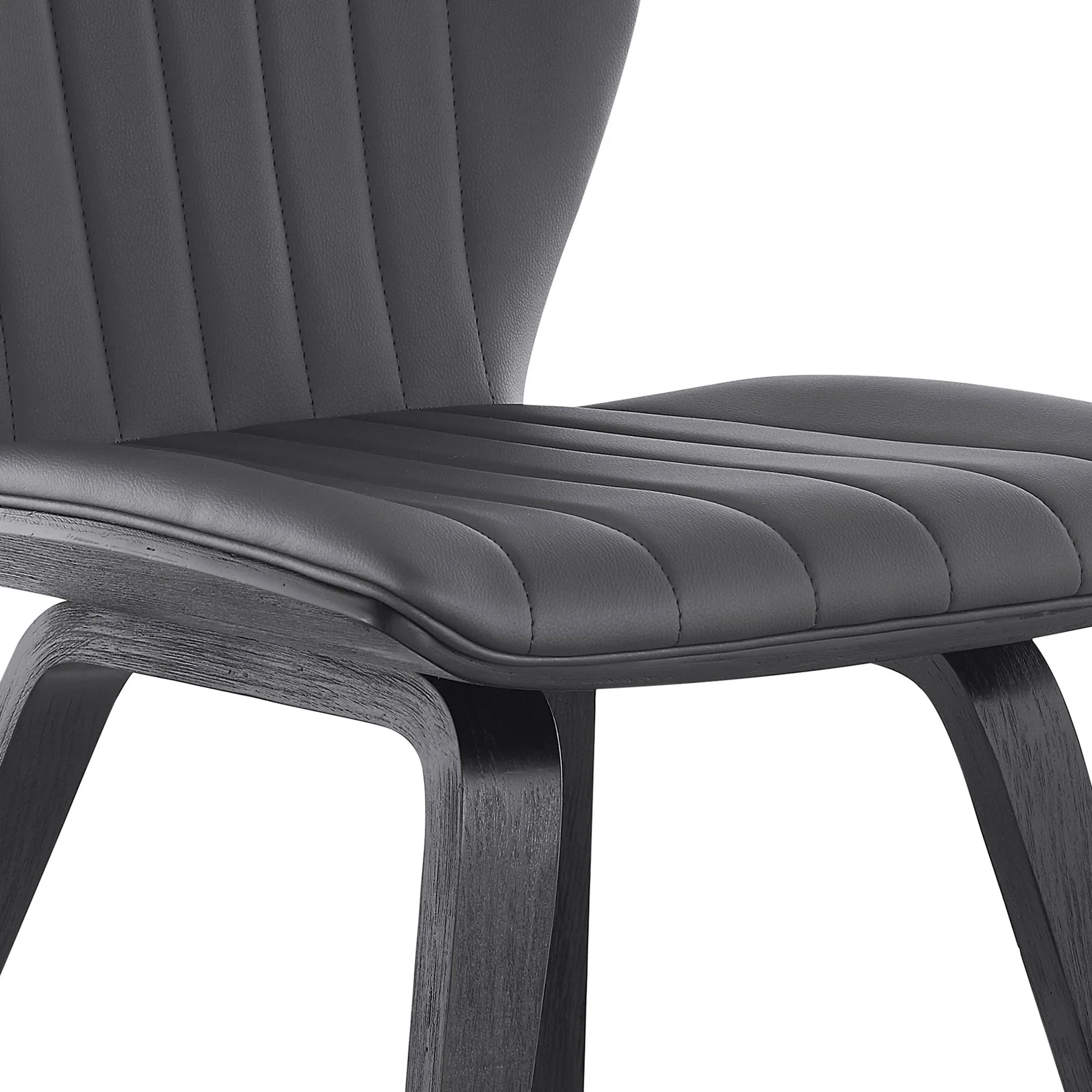 Ontario Gray Faux Leather and Black Wood Dining Chairs - Set of 2 - Image 6