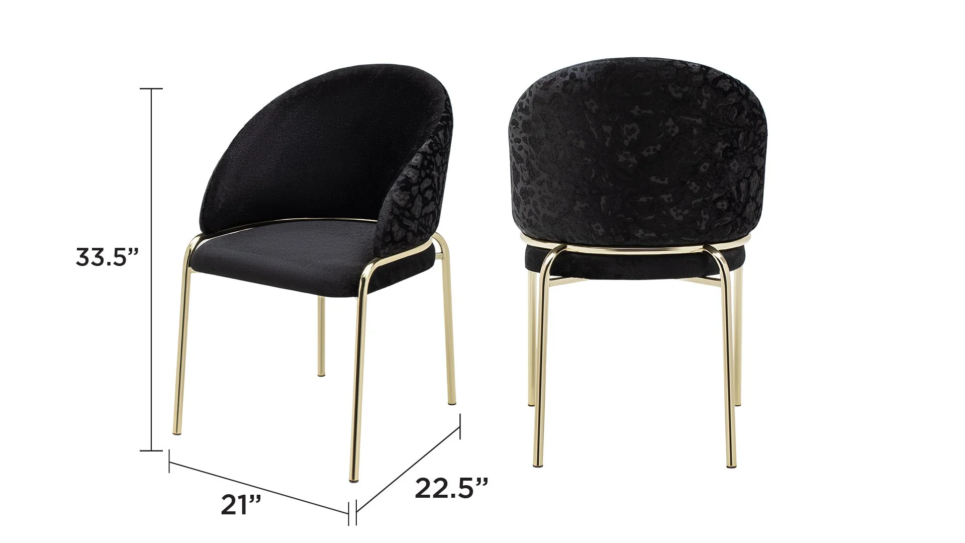 ONYX Gold Legs Black - 2 Chairs Per Box - Image 2