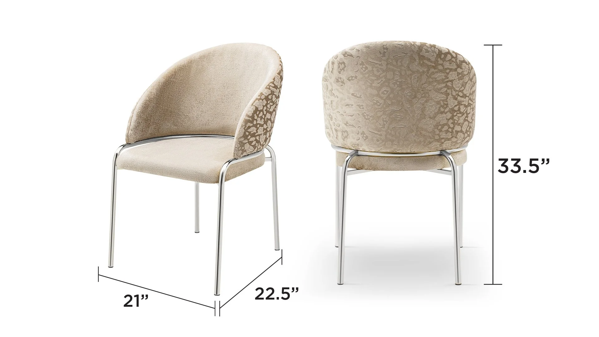 ONYX Steel Legs Beige - 2 Chairs Per Box - Image 2