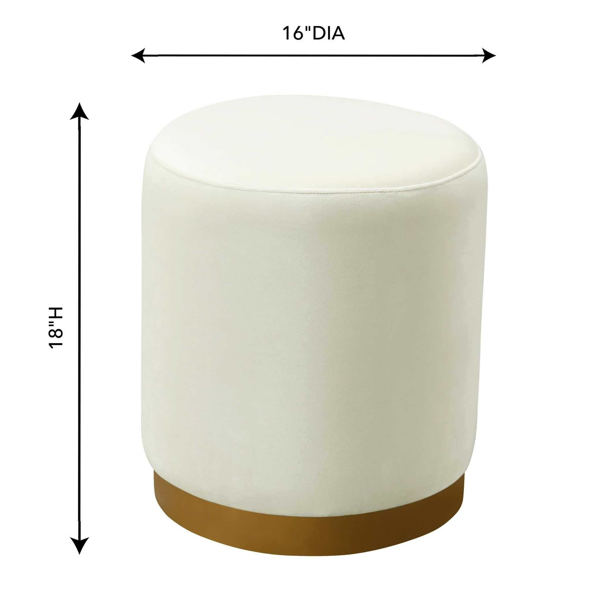 Opal Cream Velvet Ottoman with Gold Base - Image 5