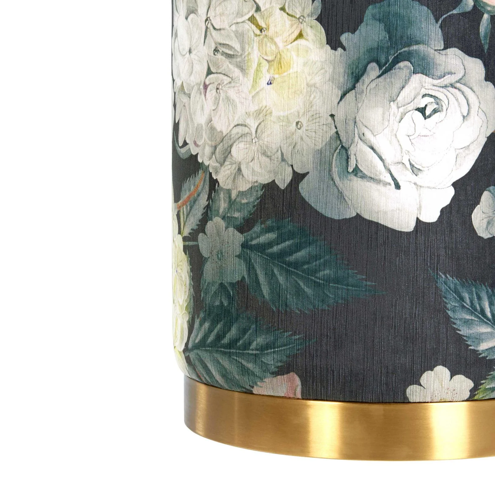 Opal Floral Velvet Ottoman with Gold Base - Image 5