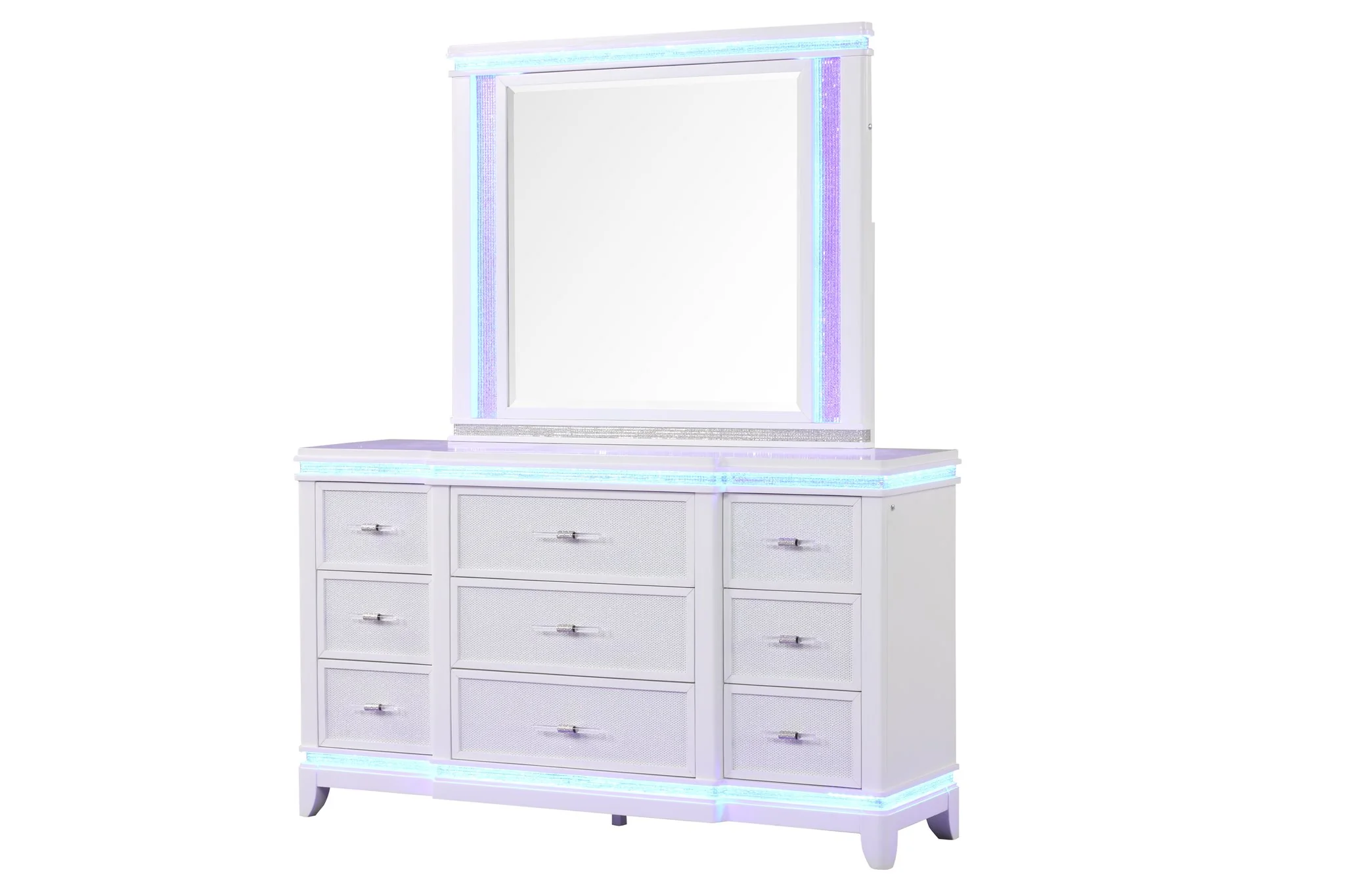 Opium King 5 Pc Bedroom Set Milky White - Image 12