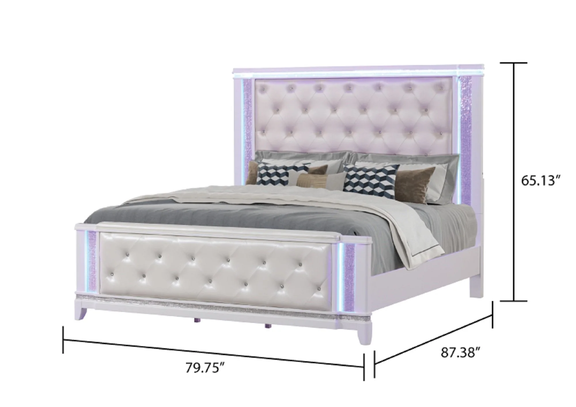 Opium King 5 Pc Bedroom Set Milky White - Image 5