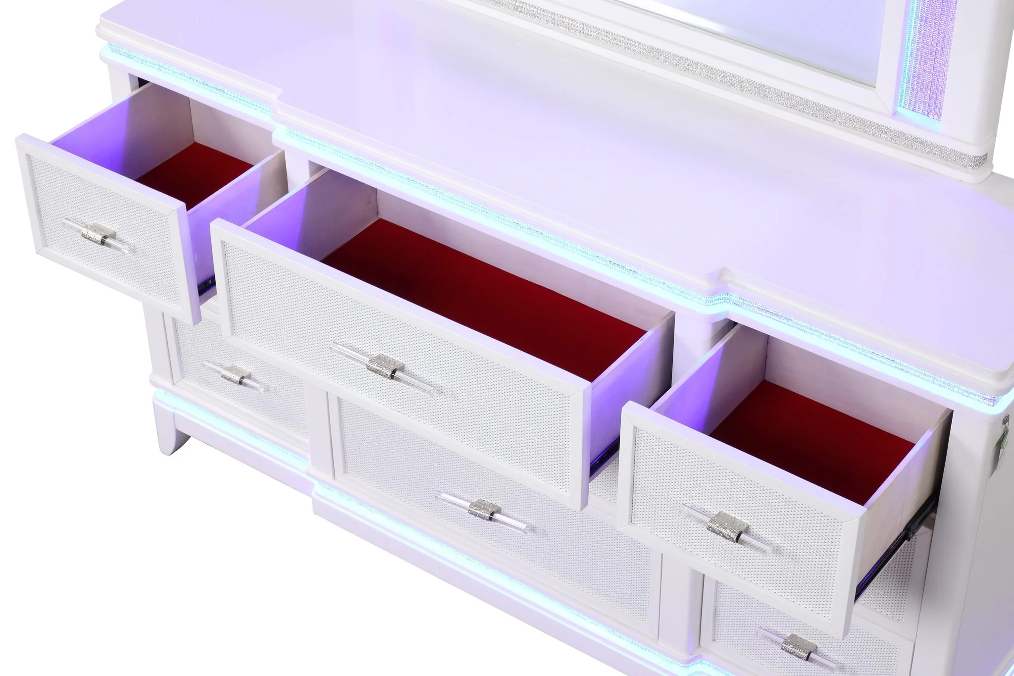 Opium Queen 5 Pc Bedroom Set Antique White - Image 7