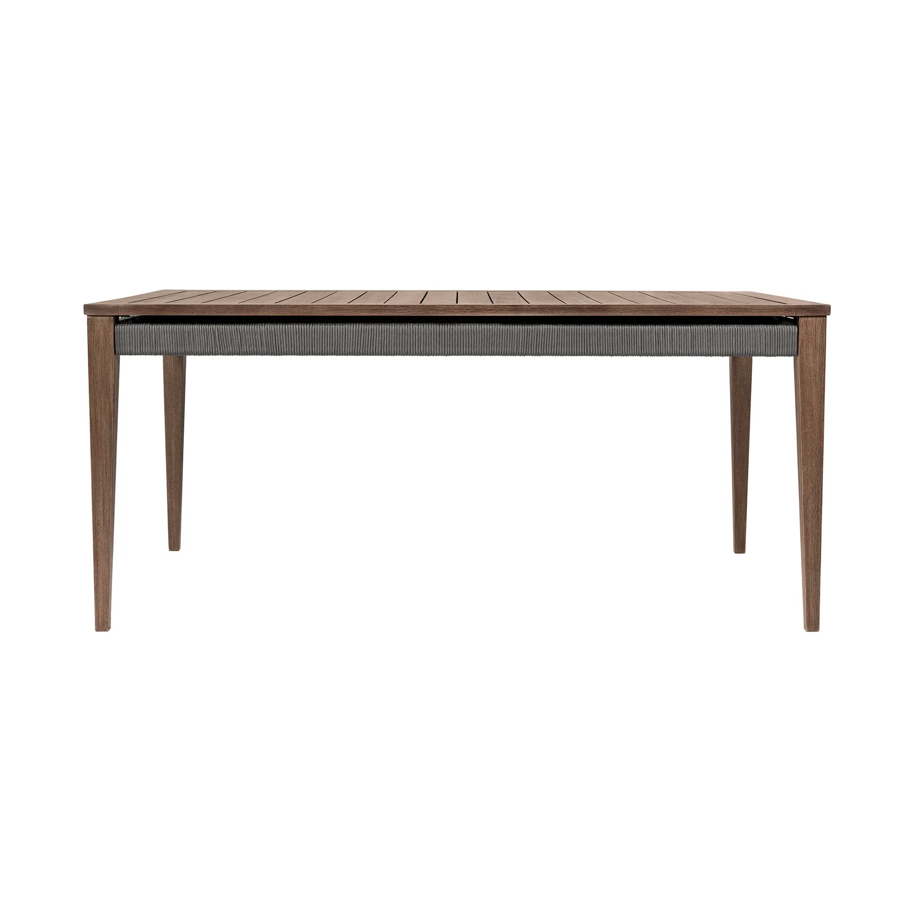 Orbit Outdoor Patio Dining Table in Weathered Eucalyptus Wood - Image 3