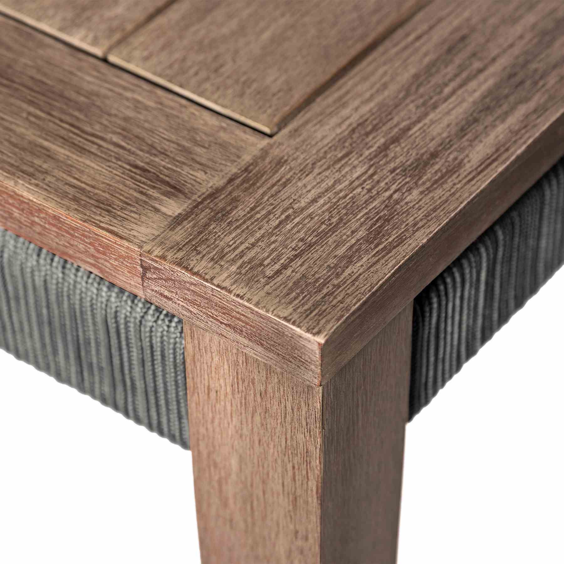 Orbit Outdoor Patio Dining Table in Weathered Eucalyptus Wood - Image 7