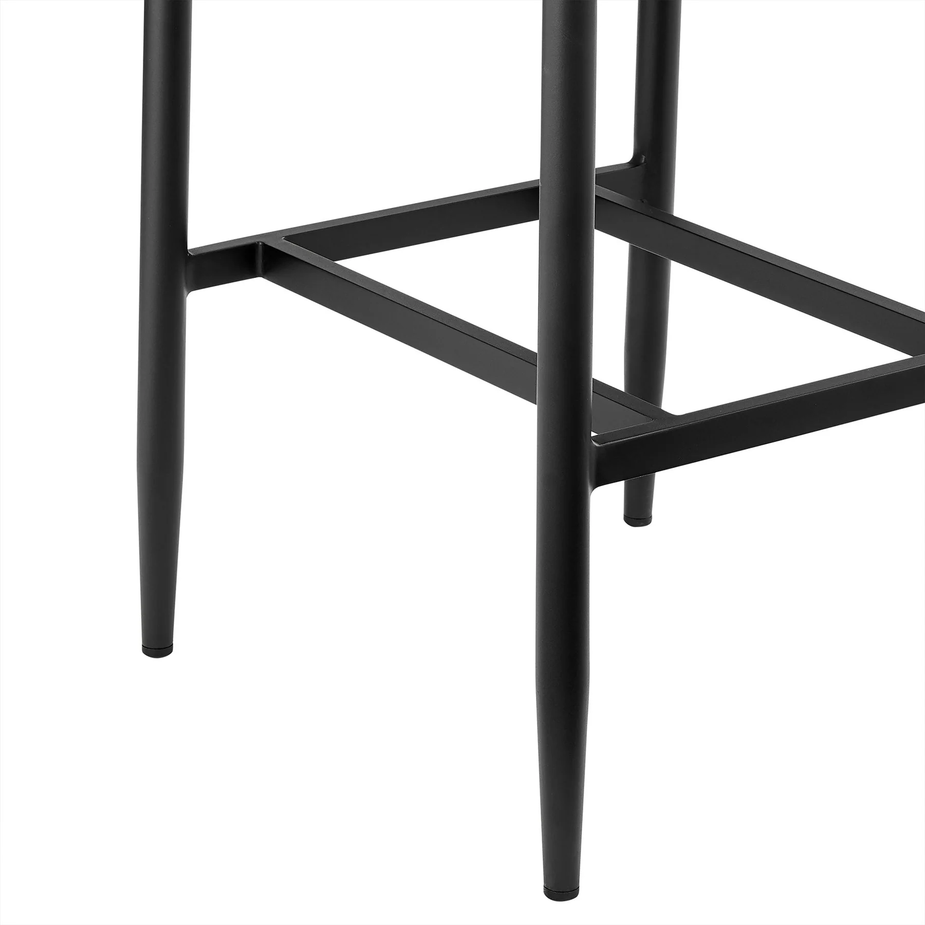Orlando Outdoor Patio Counter Height Bar Stool in Aluminum and Teak with Gray Cushions - Image 8