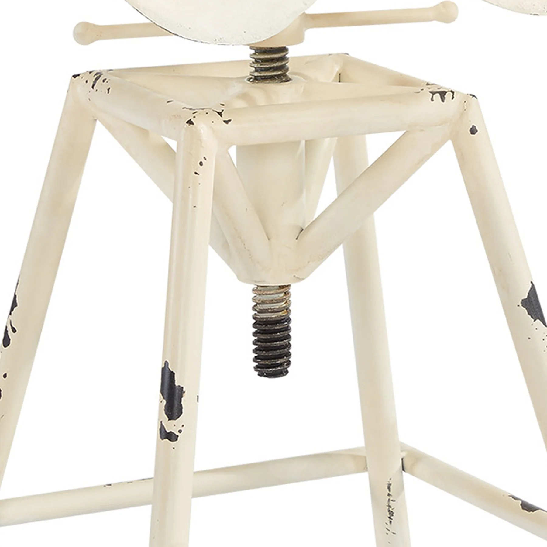 Osbourne Adjustable Industrial Metal Barstool in Antique White finish - Image 4