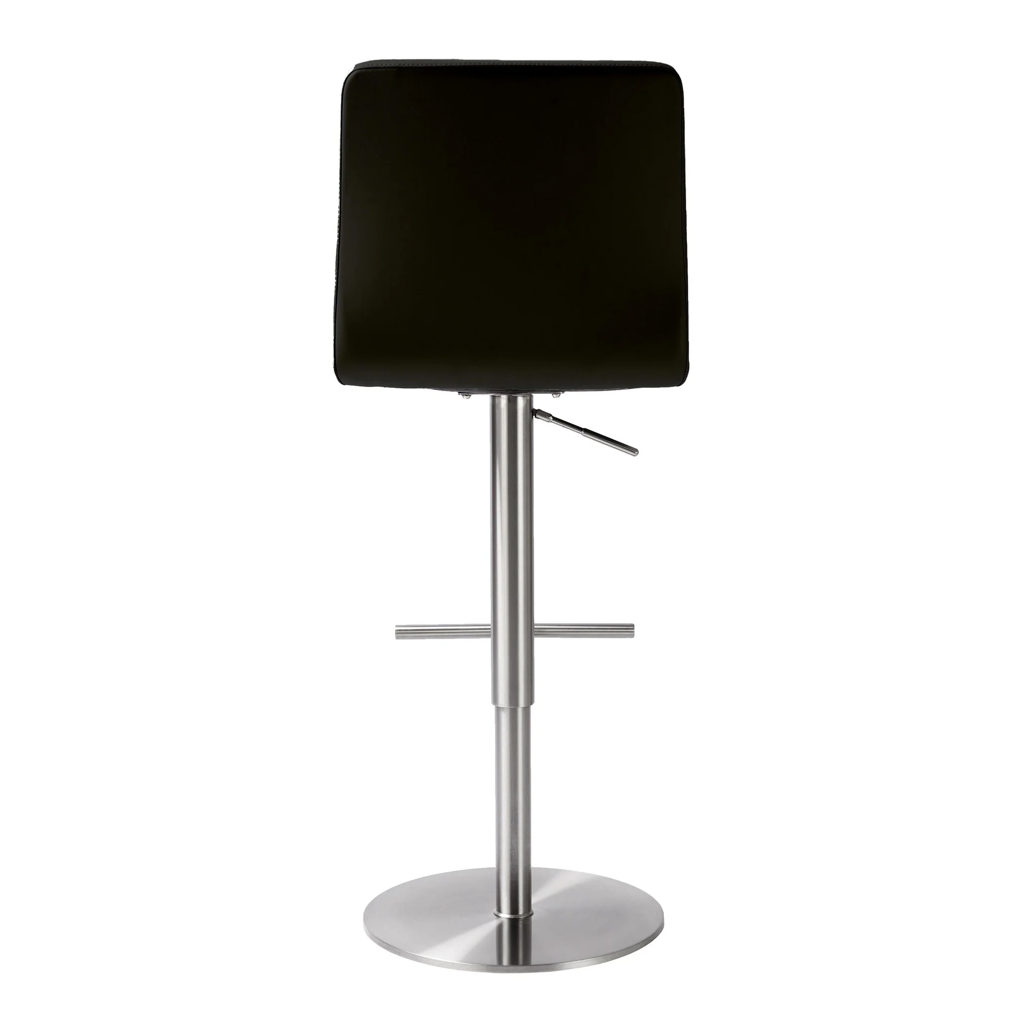 Paddy Black Performance Vegan Leather on Silver Adjustable Stool - Image 4