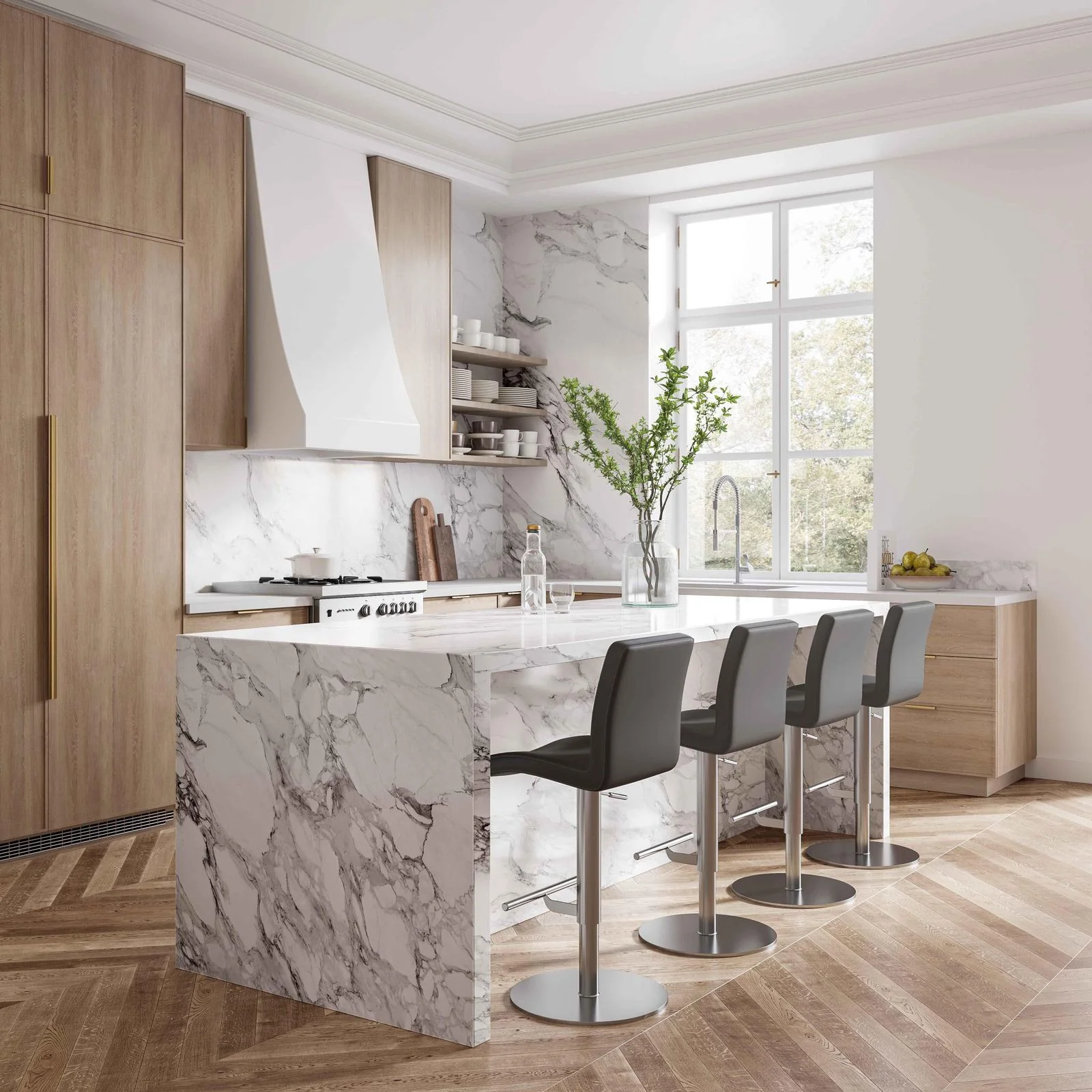 Paddy Dark Grey Performance Vegan Leather on Silver Adjustable Stool - Image 2