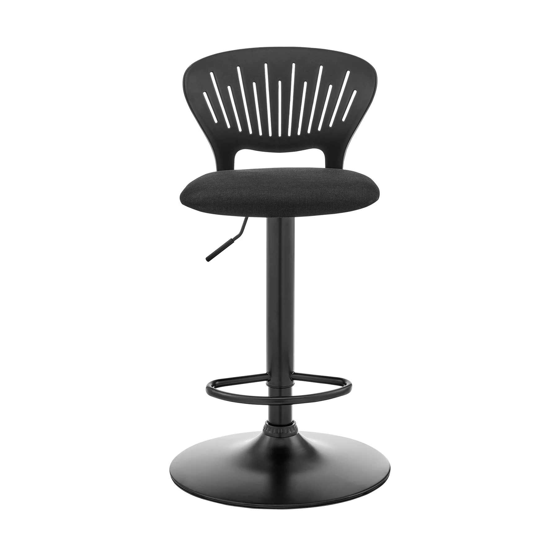 Padua Adjustable Black Upholstery Swivel Stool - Image 2