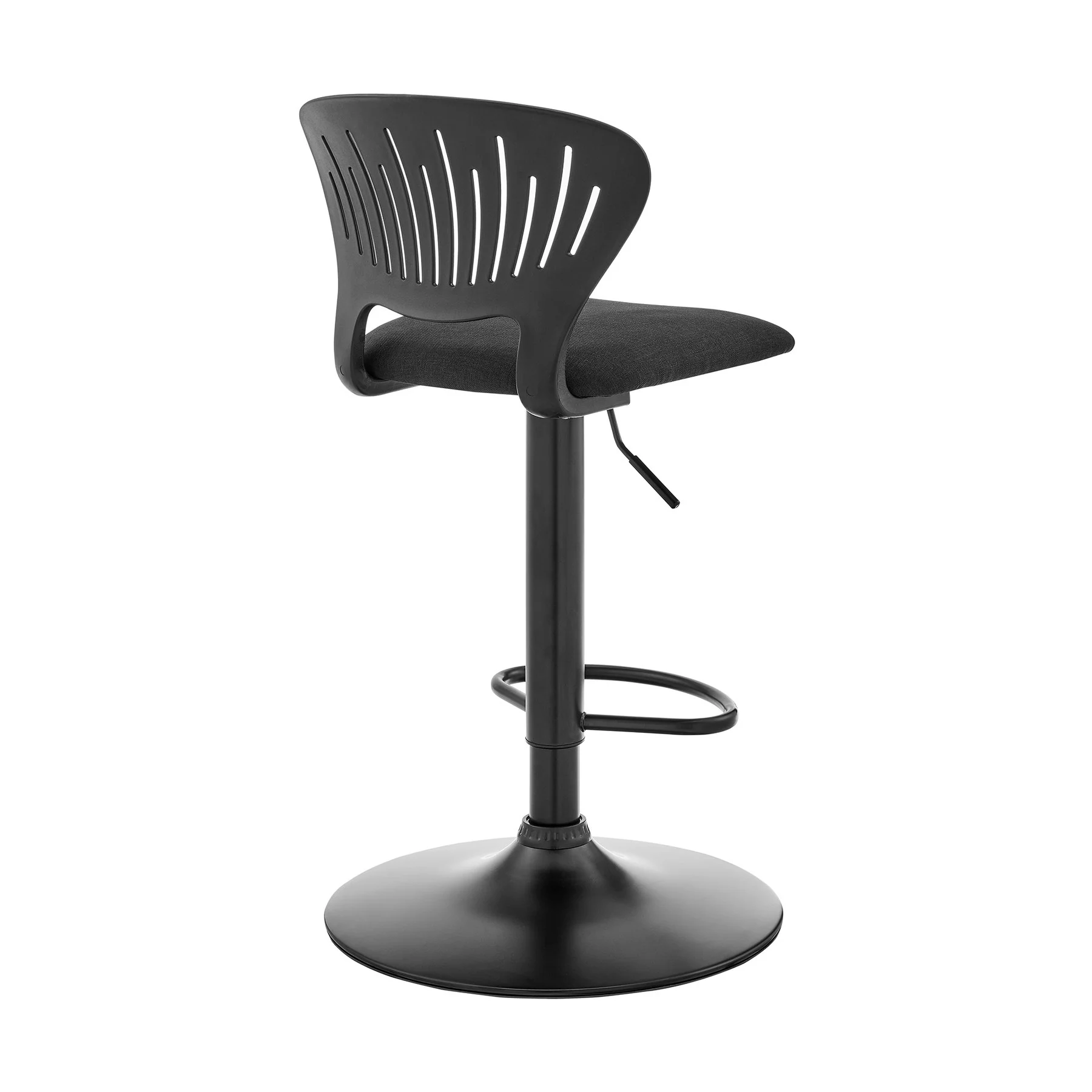 Padua Adjustable Black Upholstery Swivel Stool - Image 4