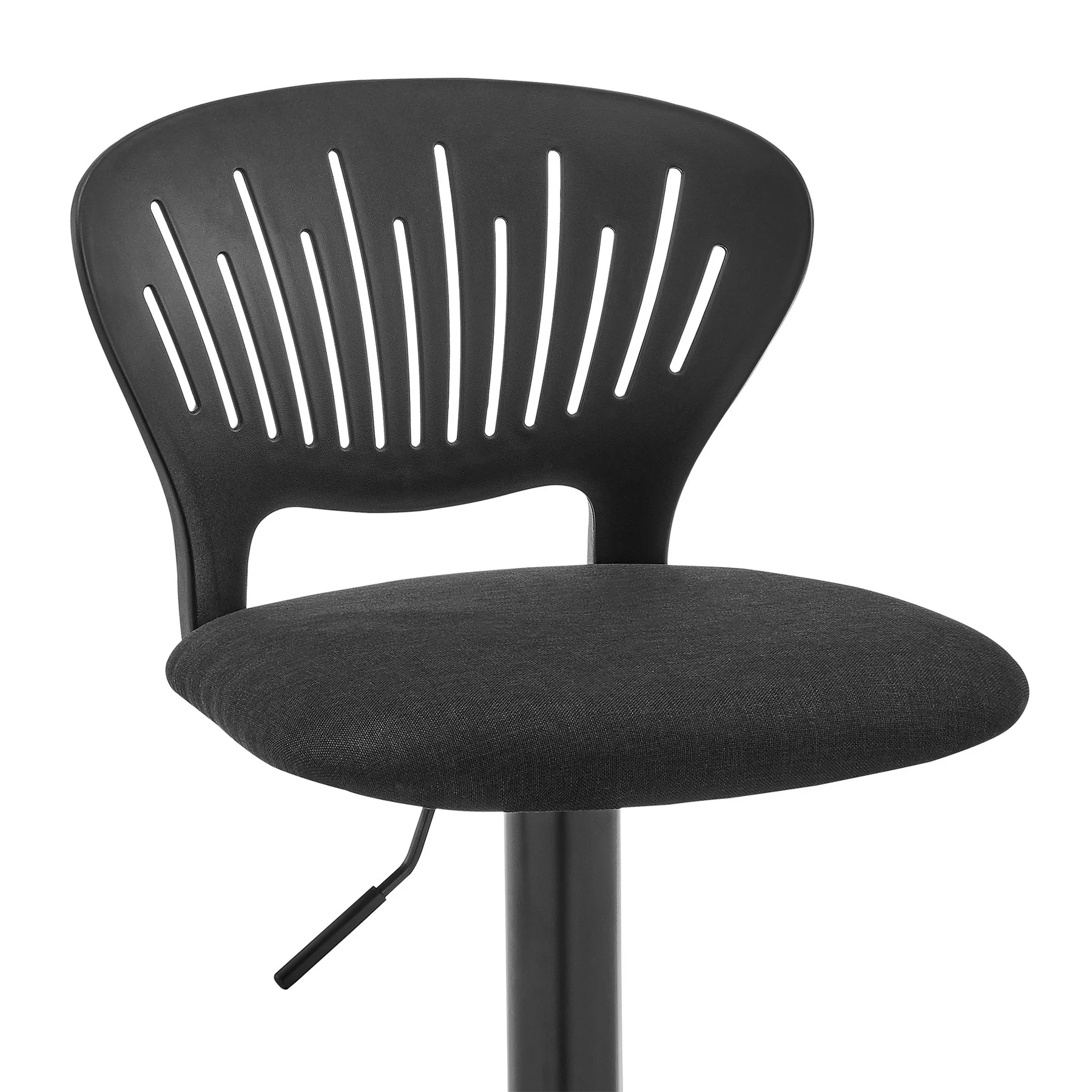 Padua Adjustable Black Upholstery Swivel Stool - Image 6