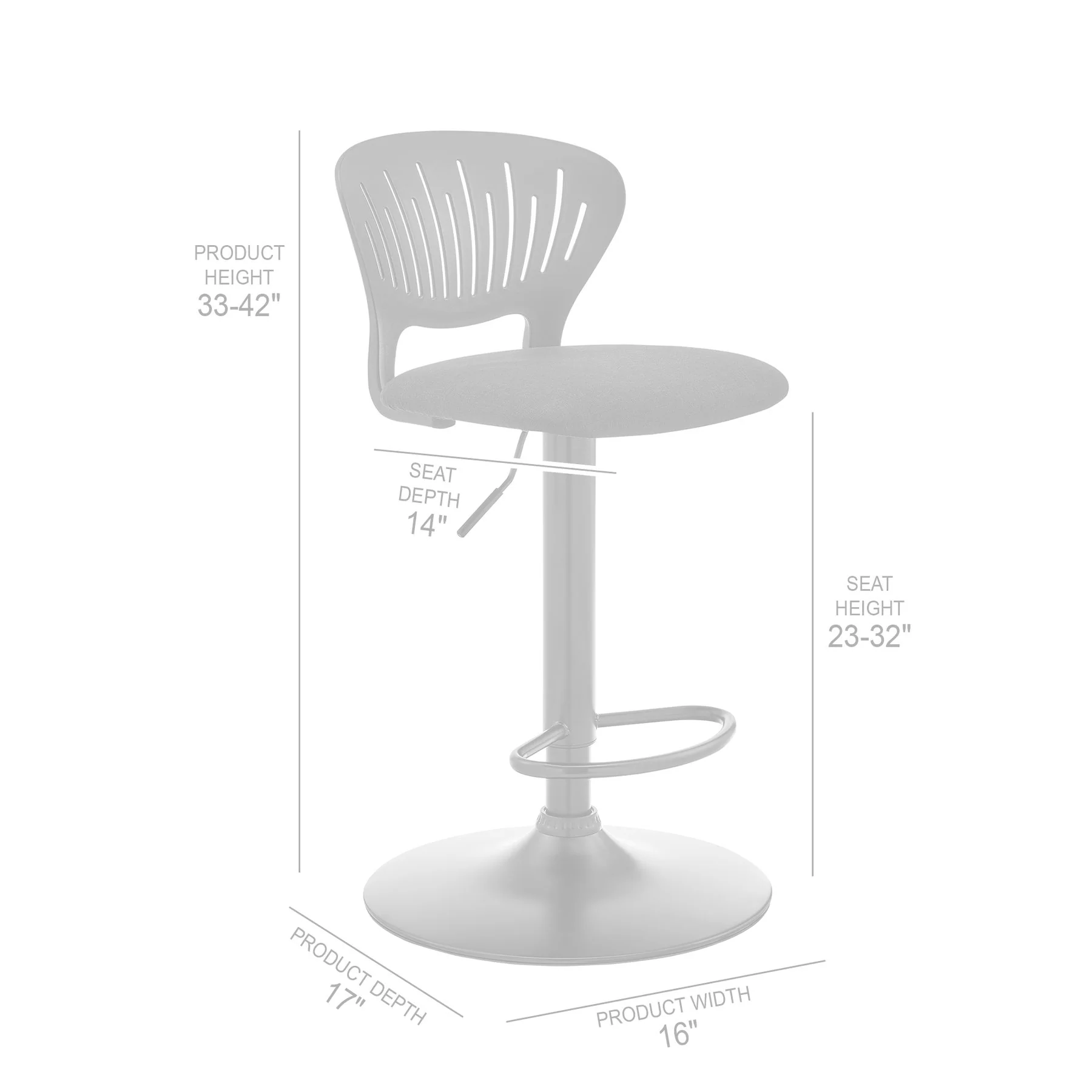Padua Adjustable Black Upholstery Swivel Stool - Image 8