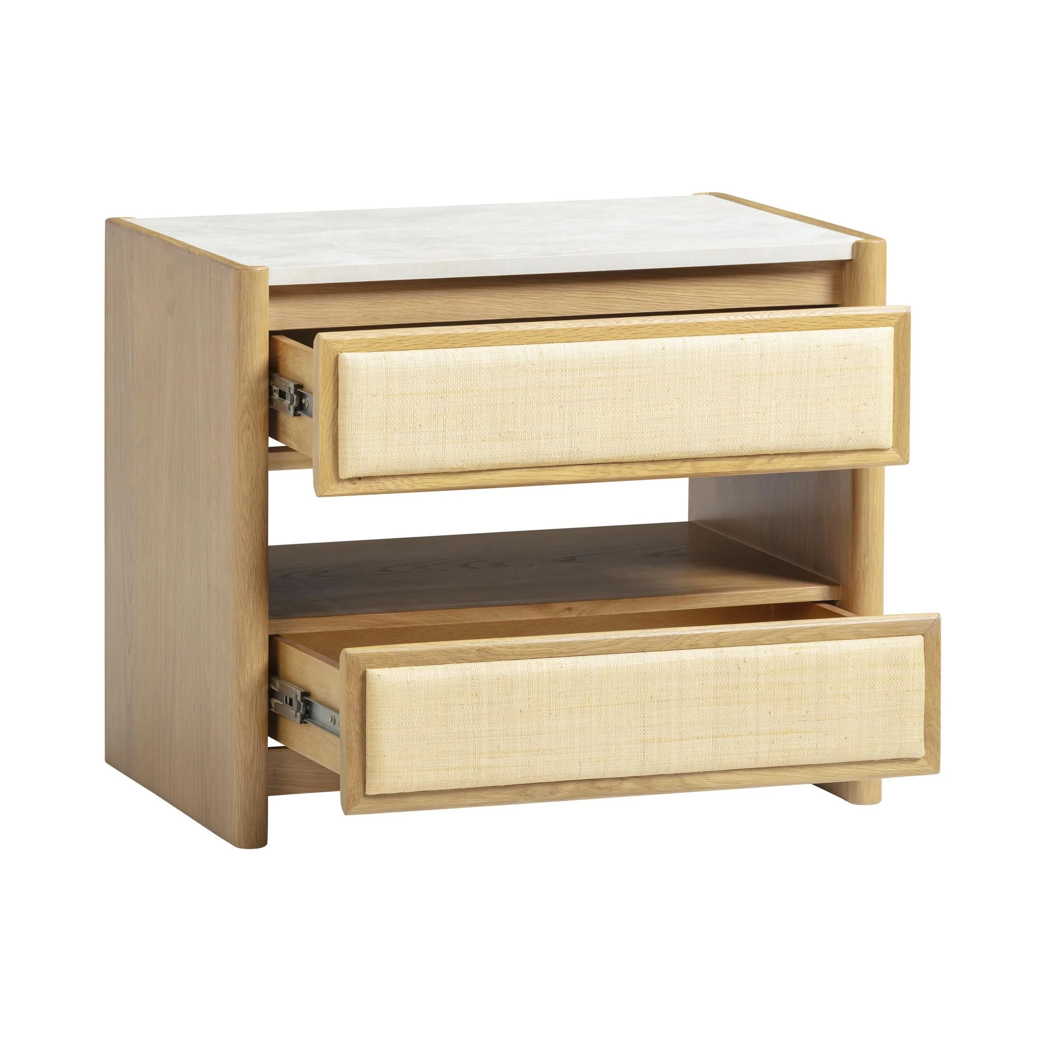 Paige Natural Oak 2-Drawer Nightstand - Image 3