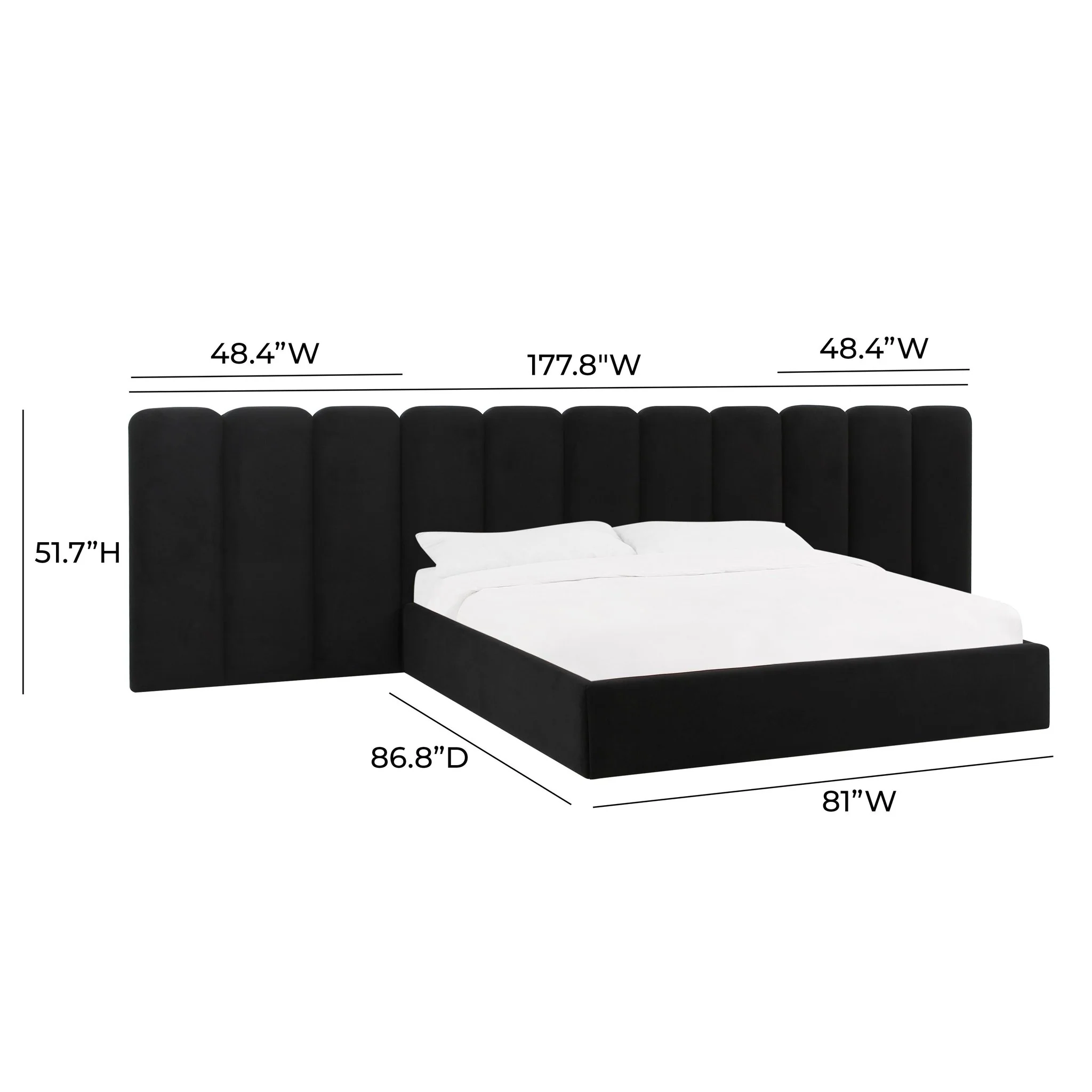 Palani Black Velvet Wings - Queen or King (Set of 2) - Image 5