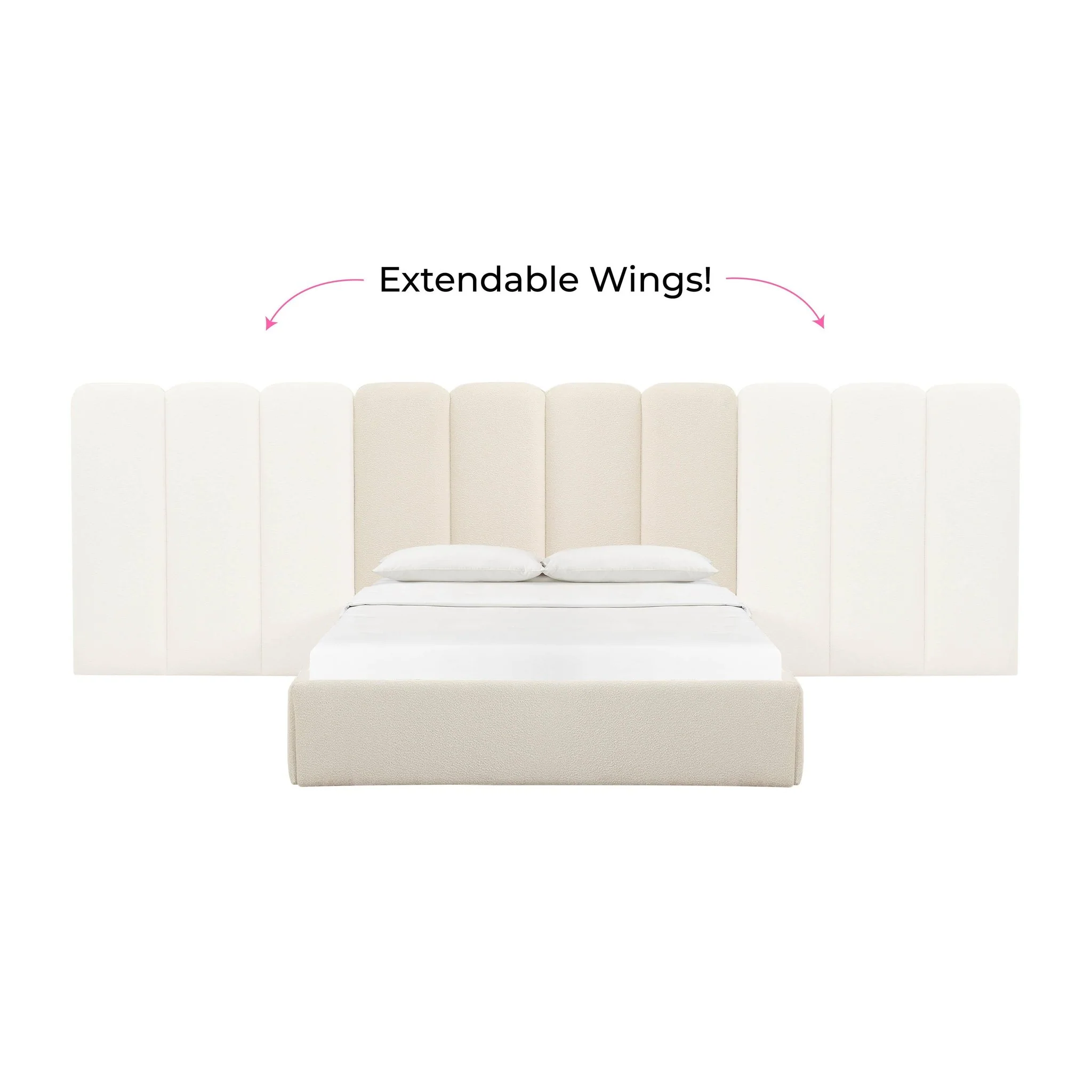 Palani Cream Boucle Wings - Queen or King (Set of 2) - Image 4