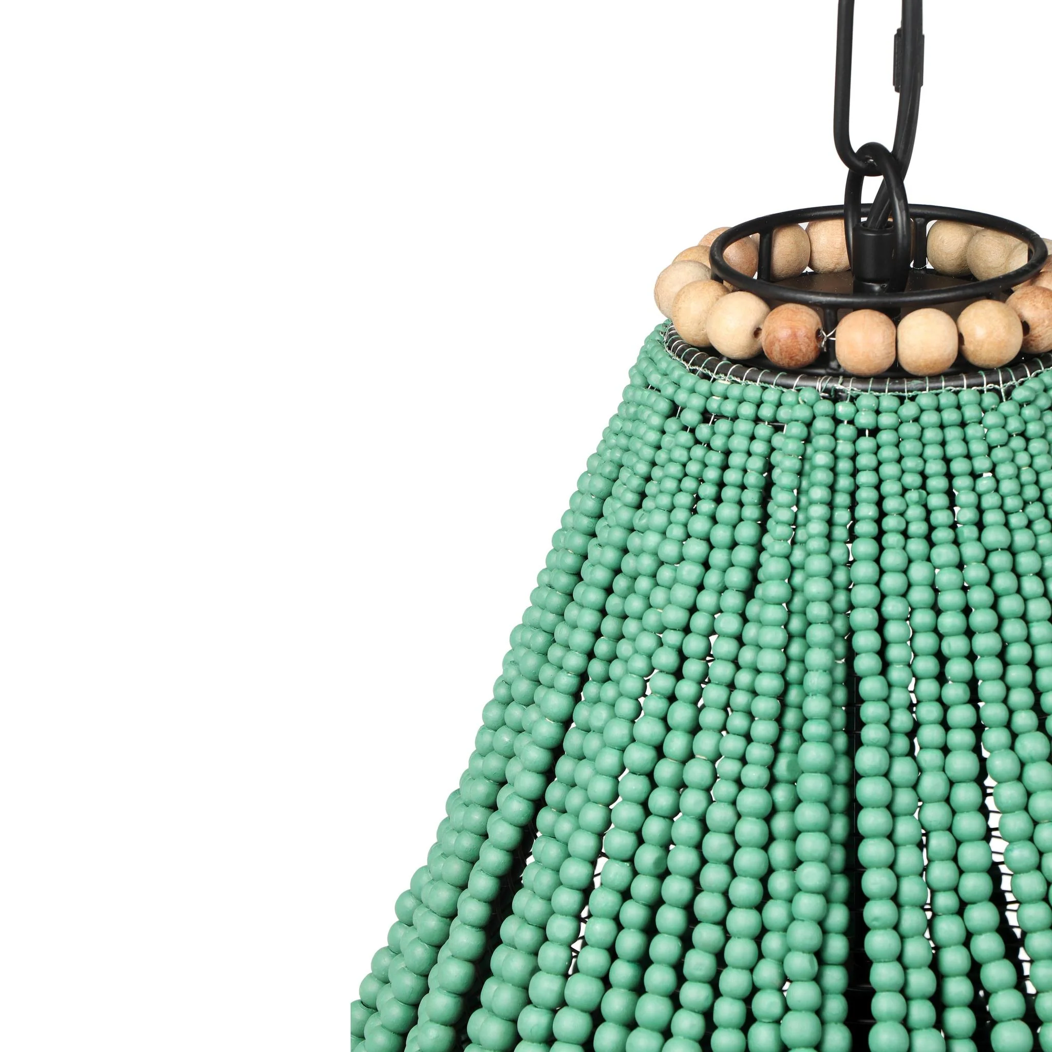 Palani Green Wooden Bead Chandelier - Image 4