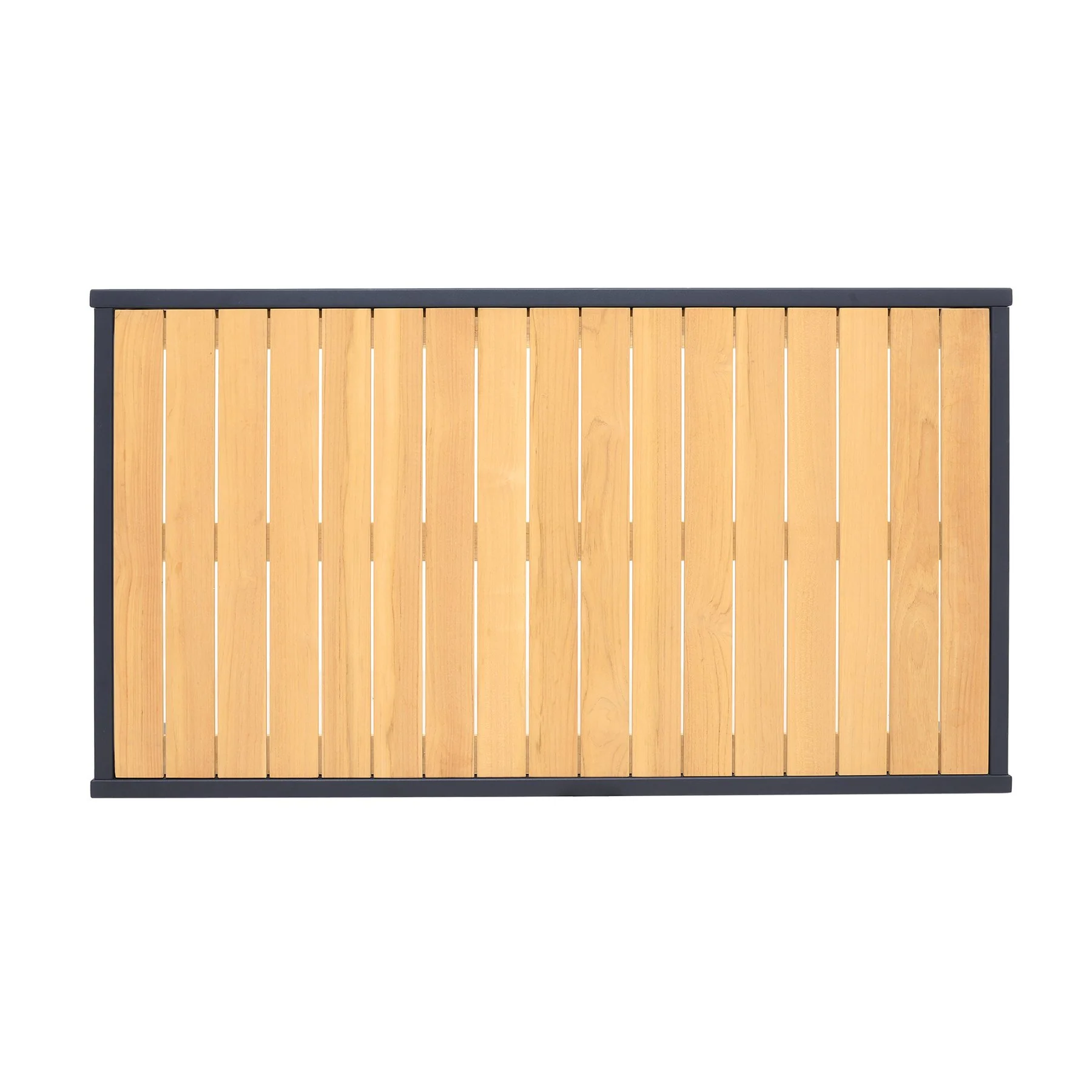 Palau Outdoor Coffee Table in Dark Gray with Natural Teak Wood Top - Image 4
