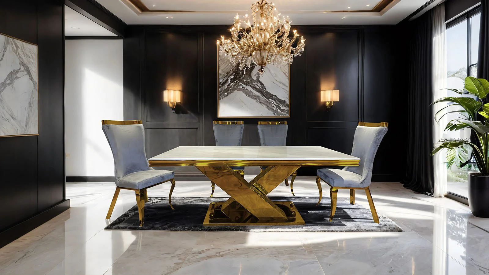 Palazzo Dining Table, Gold - Image 4