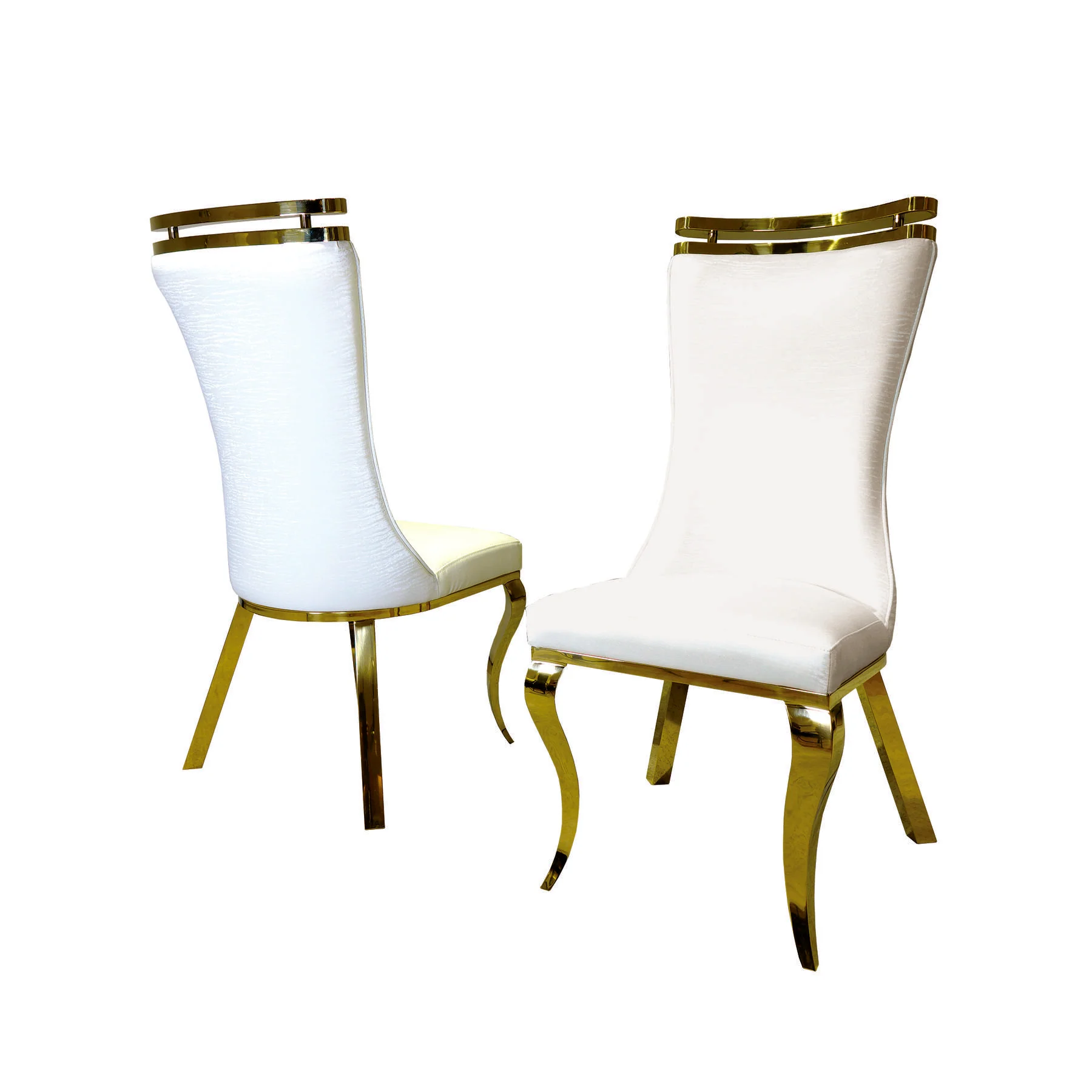 Palazzo Side Chair (2/CTN), Gold/White - Image 2
