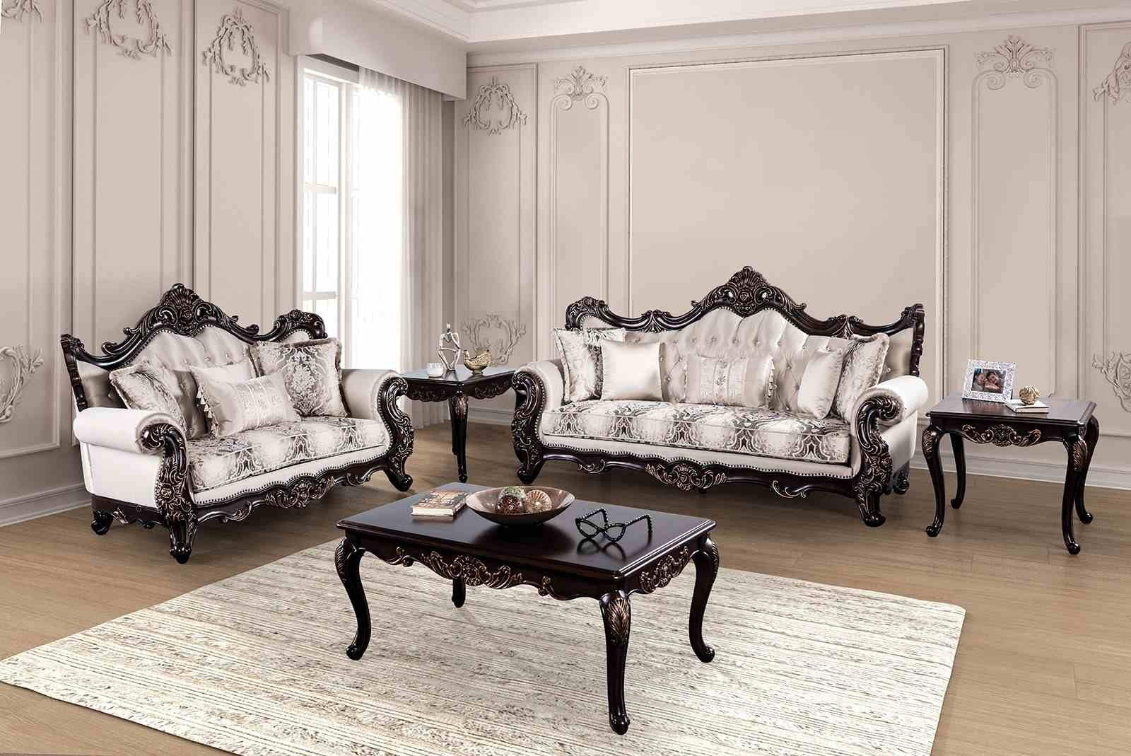 Palencia Loveseat, Dark Cherry/Beige - Image 2