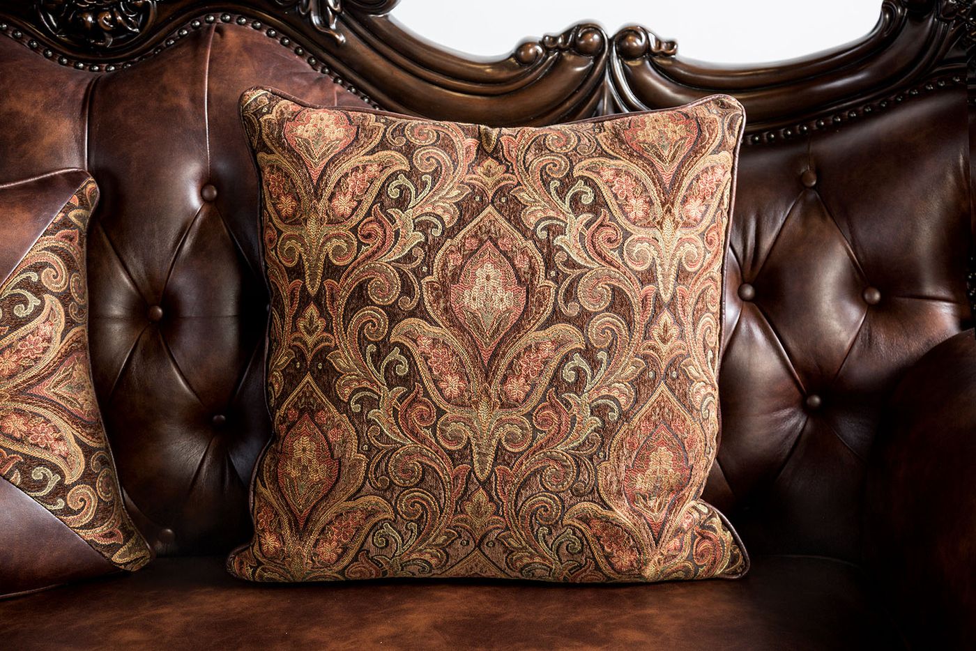 Palencia Sofa, Dark Cherry/Light Brown - Image 6