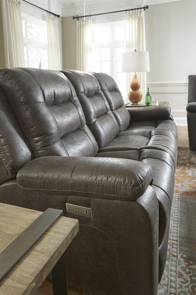 Palliser Furniture Leighton Leather Sofa Power Recliner w/ Headrest & Lumbar - Image 5