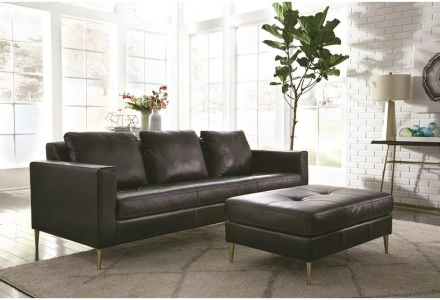 Palliser Furniture Sherbrook Leather Rectangular Ottoman - Image 2