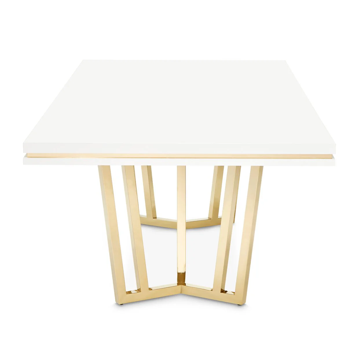 Palm Gate Rectangular Dining Table - Cloud White - Image 4