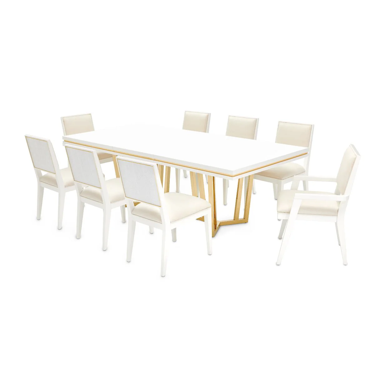 Palm Gate Rectangular Dining Table - Cloud White - Image 7
