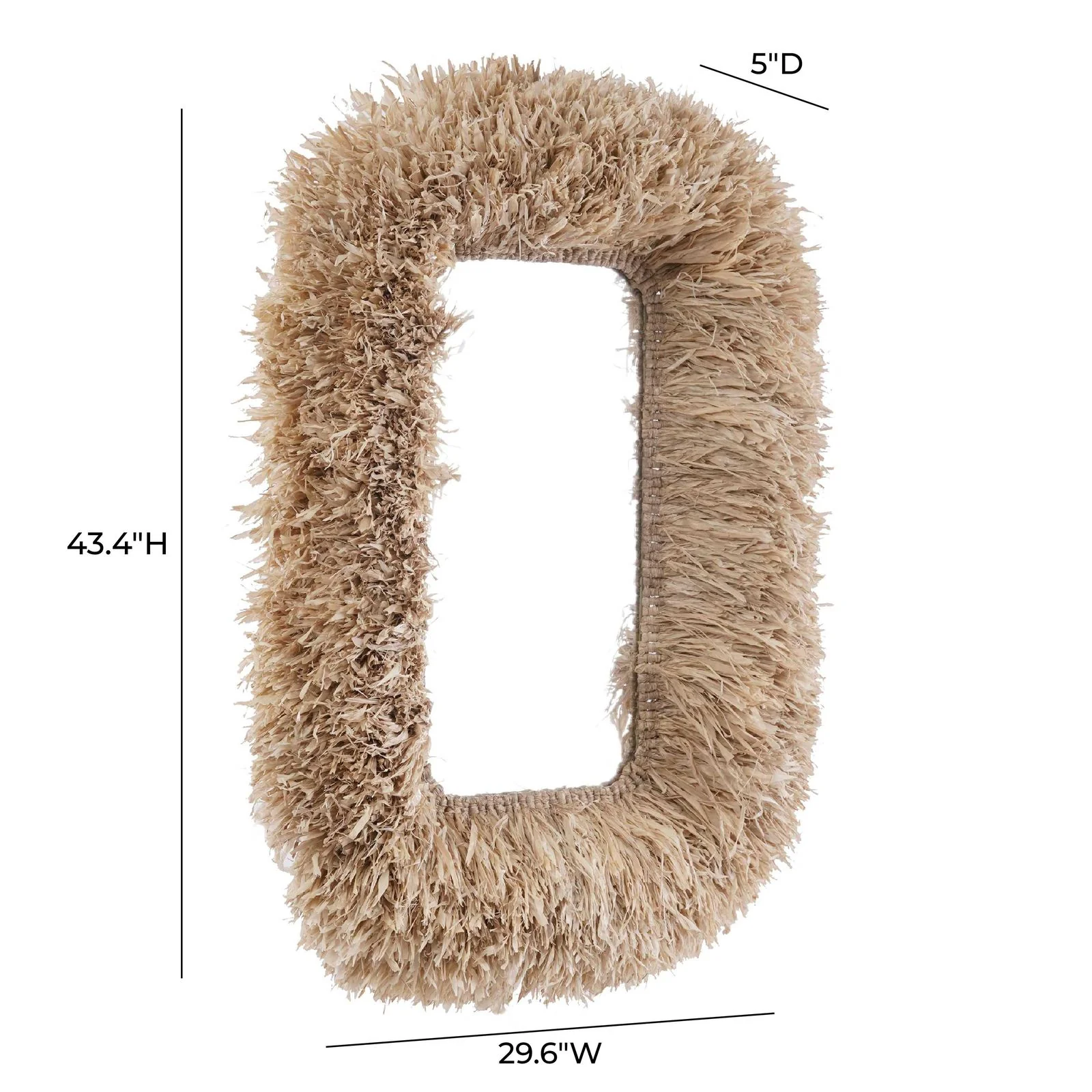 Palm Natural Sisal Rectangular Wall Mirror - Image 5
