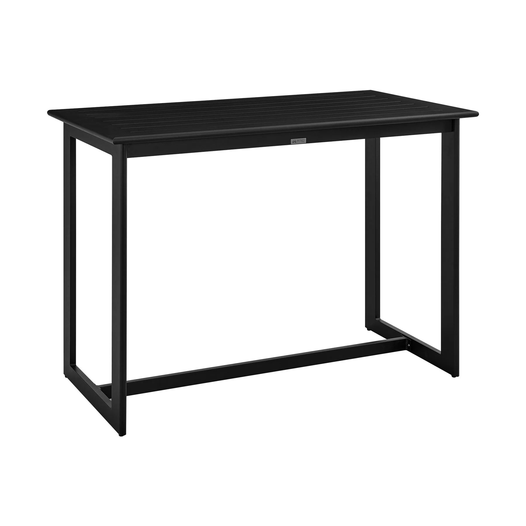 Palma Outdoor Patio 5-Piece Bar Table Set in Aluminum with Gray Cushions - Image 5