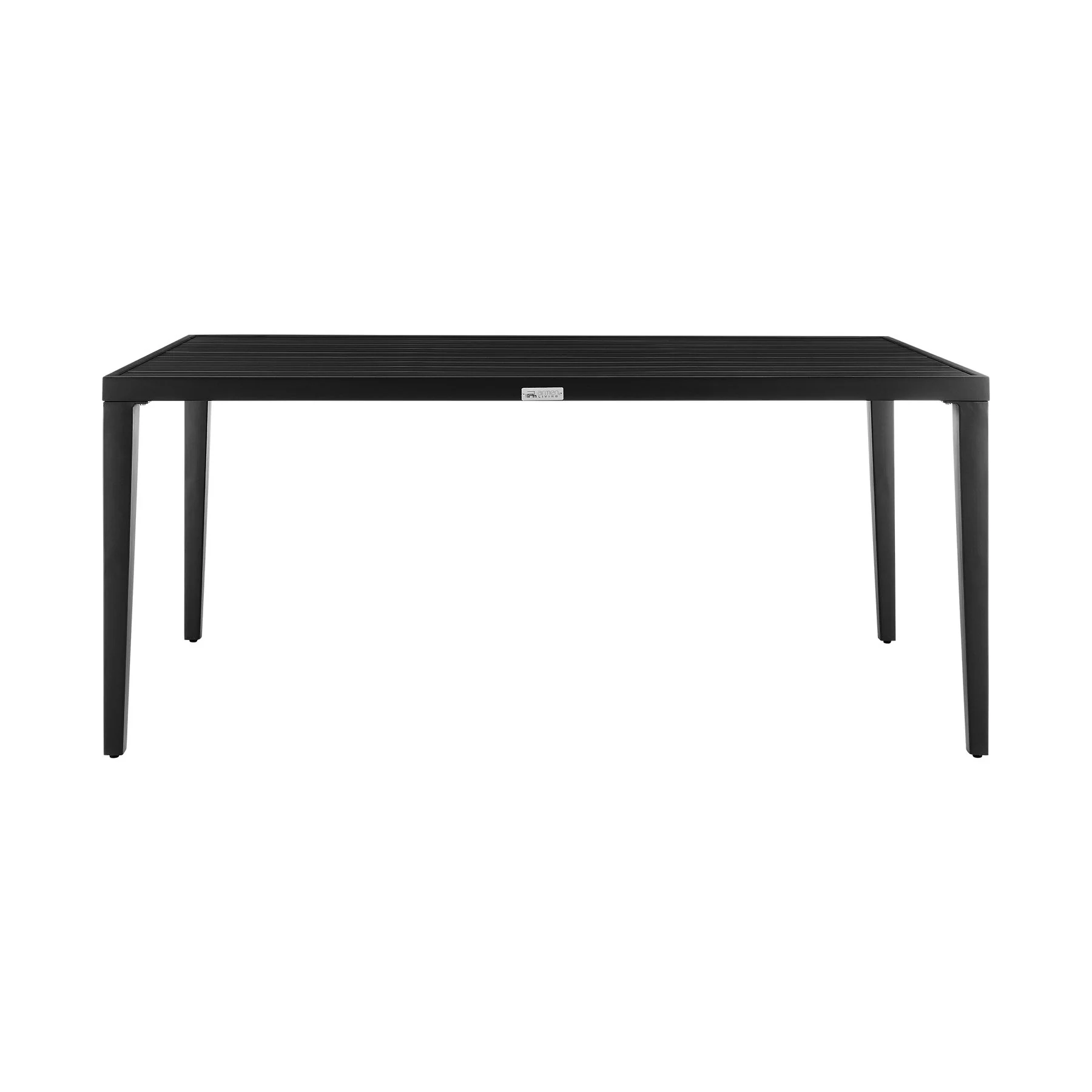 Palma Outdoor Patio 5-Piece Dining Table Set in Aluminum and Wicker with Gray Cushions - Image 4