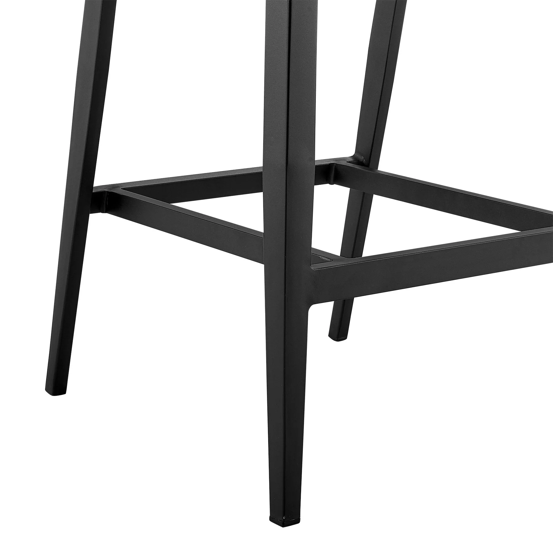 Palma Outdoor Patio Counter Height Bar Stool in Aluminum and Wicker with Gray Cushions - Image 7
