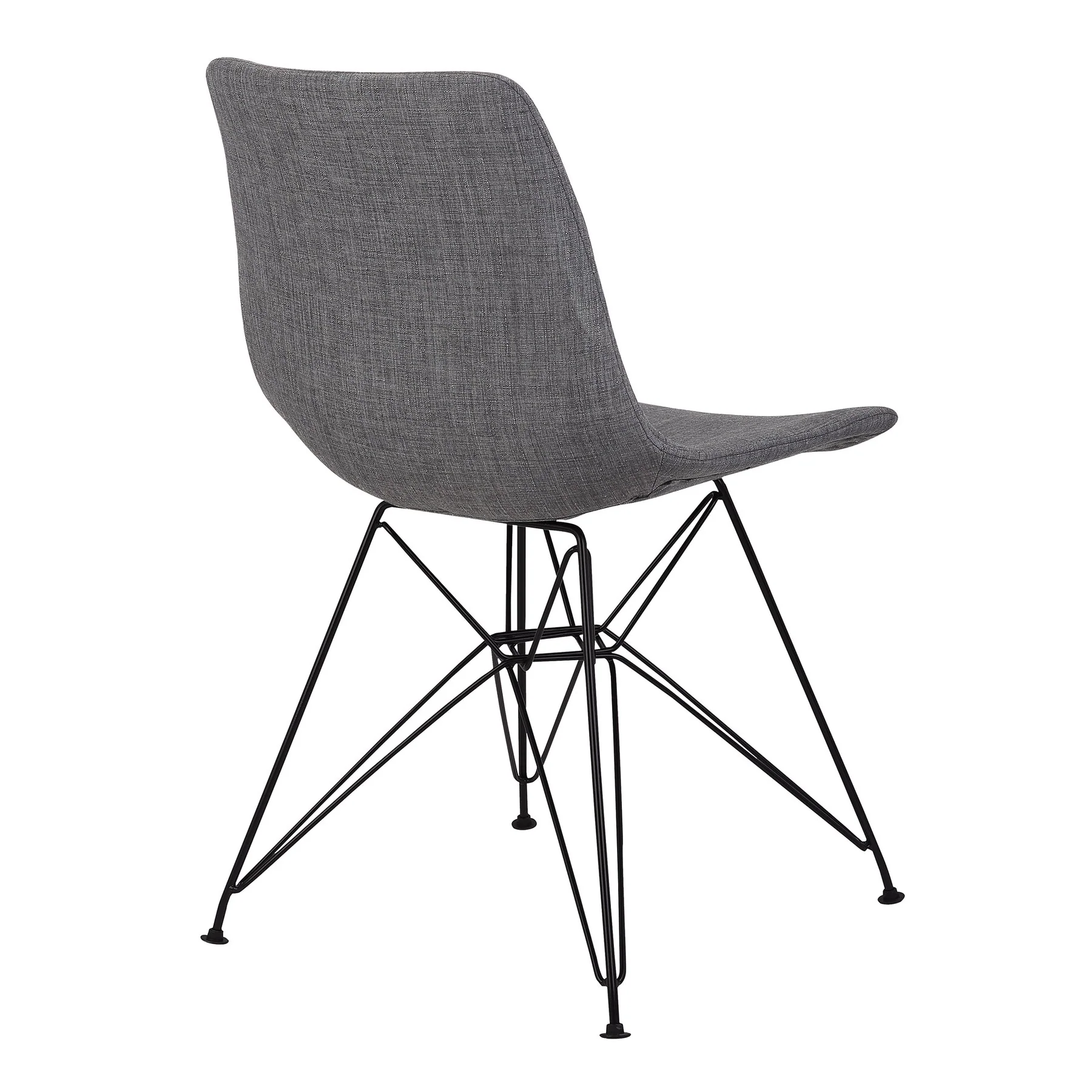 Palmetto Contemporary Dining Chair in Charcoal Fabric with Black Metal Legs - Image 3
