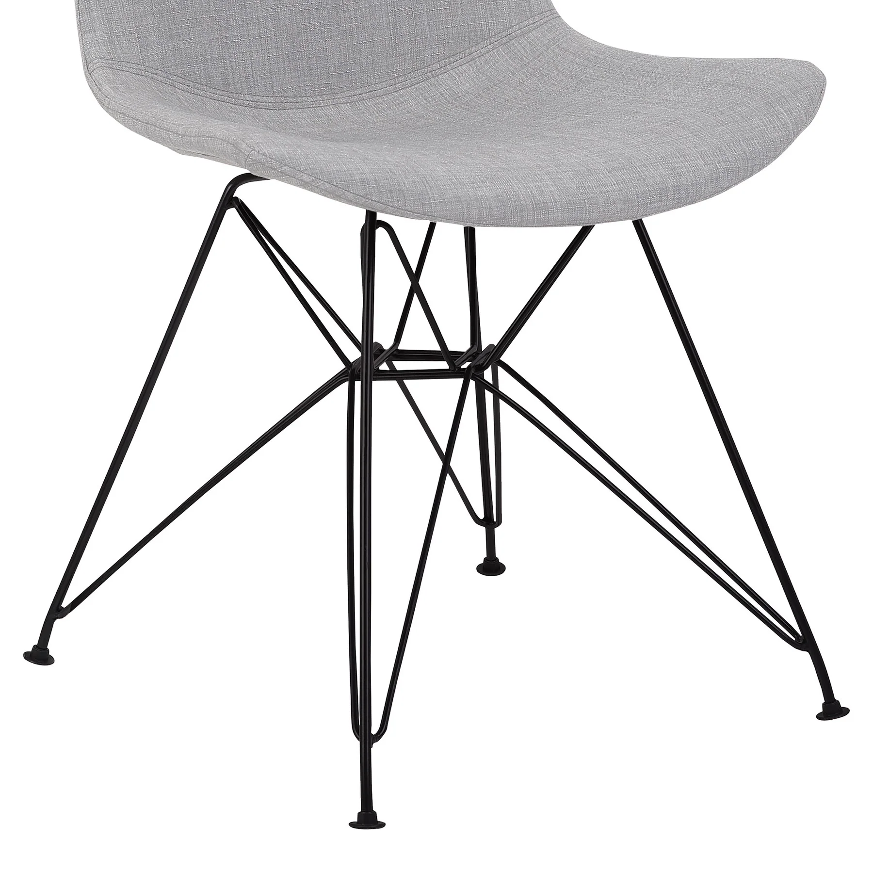 Palmetto Contemporary Dining Chair in Gray Fabric with Black Metal Legs - Image 6