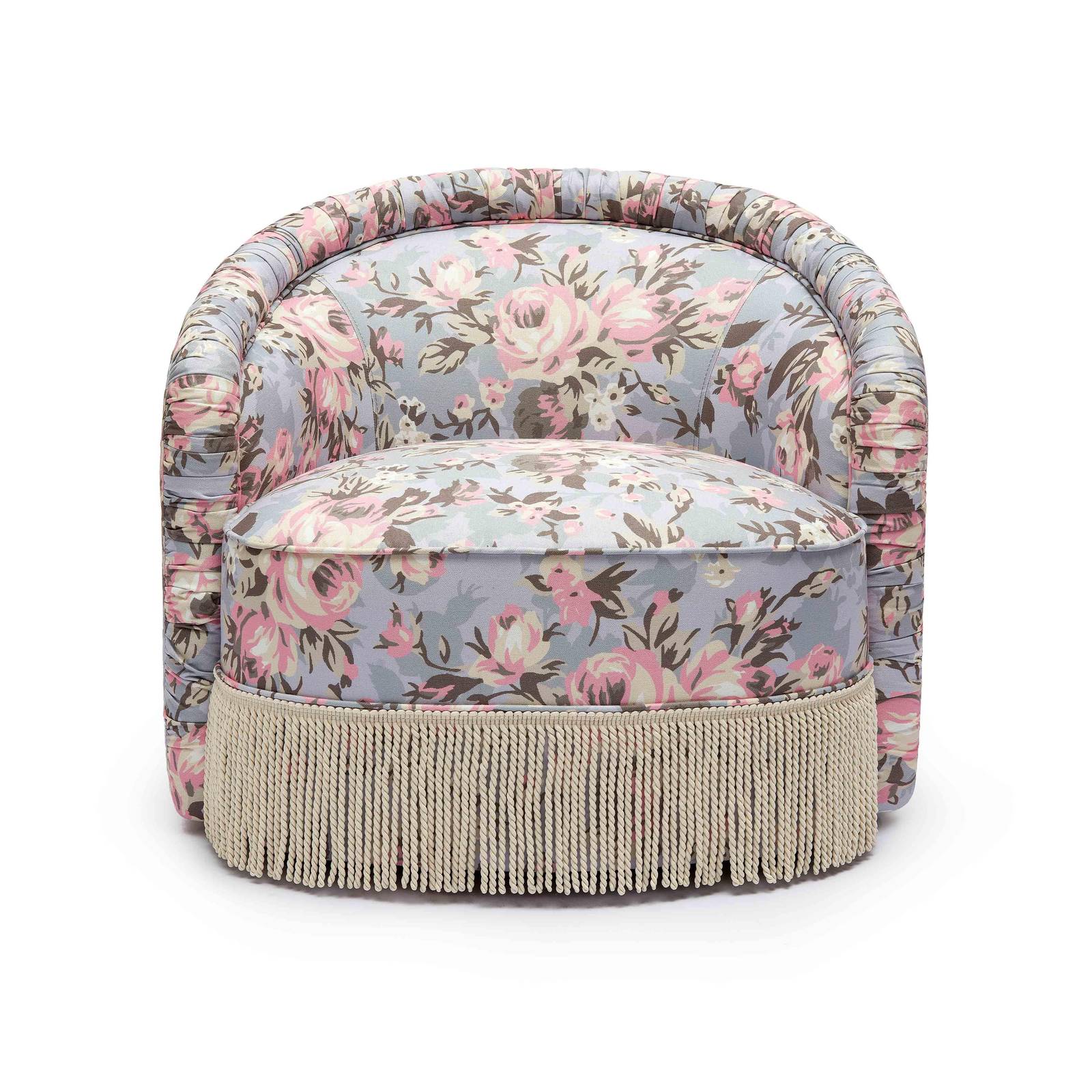 Pamela Spring Floral Print Tasseled Lounge Chair - Image 3