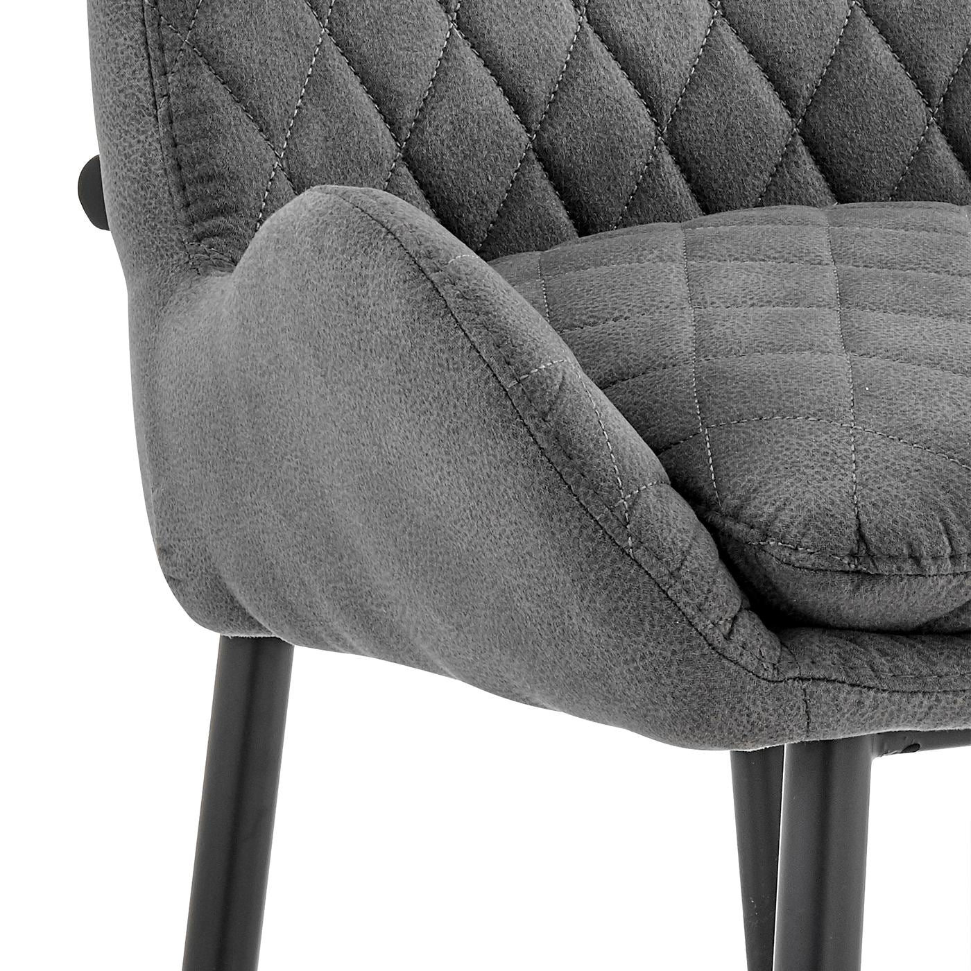 Panama 30" Bar Height Bar Stool in Charcoal Fabric and Black Finish - Image 7
