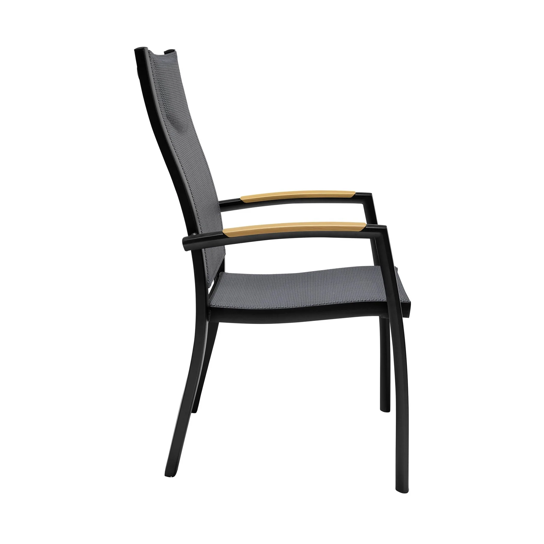 Panama Outdoor 7 Piece Black Aluminum Dining Set - Image 3