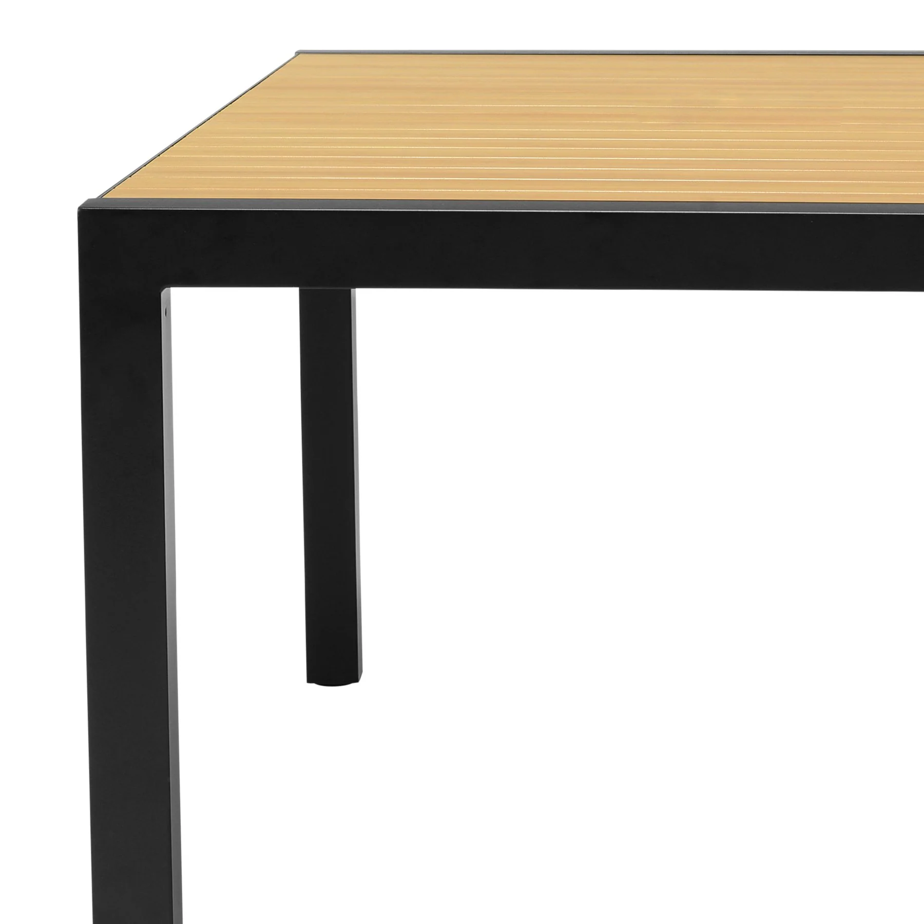Panama Outdoor Black Aluminum Rectangular Dining Table - Image 4