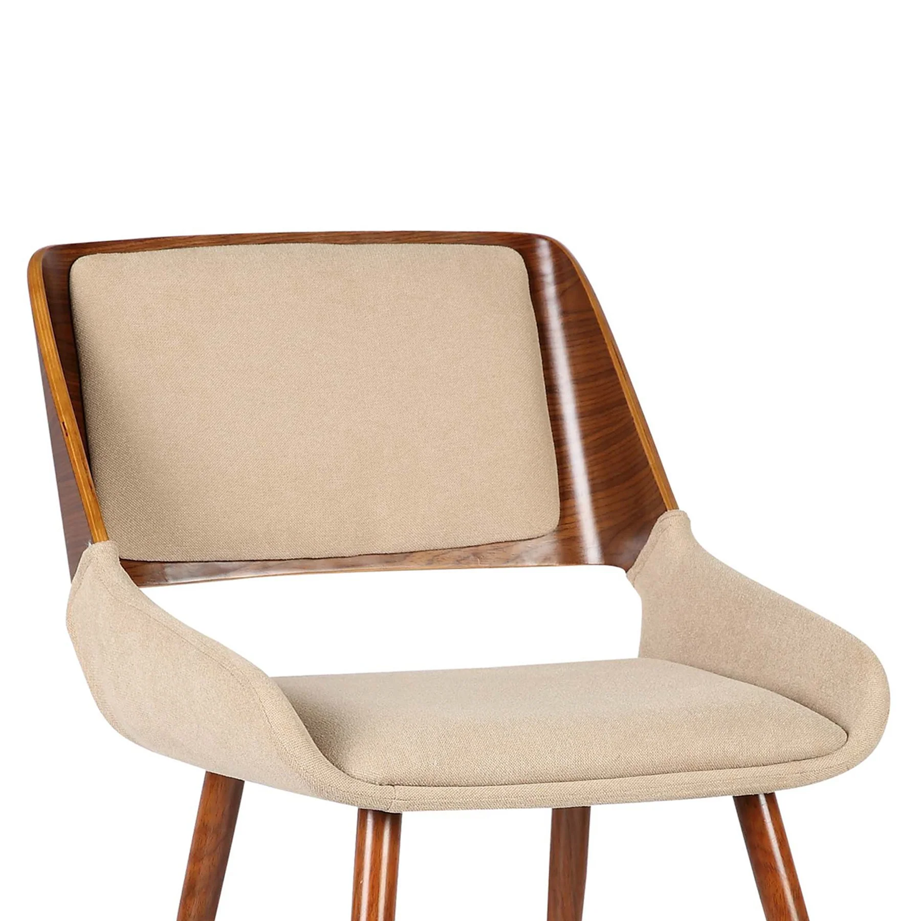 Panda Mid-Century Dining Chair in Walnut Finish and Brown Fabric - Image 5