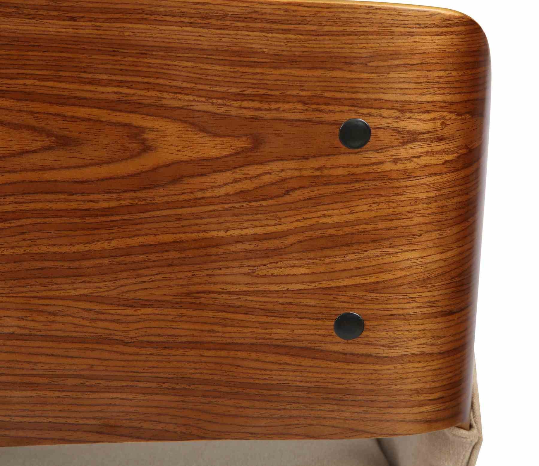 Panda Mid-Century Dining Chair in Walnut Finish and Brown Fabric - Image 6